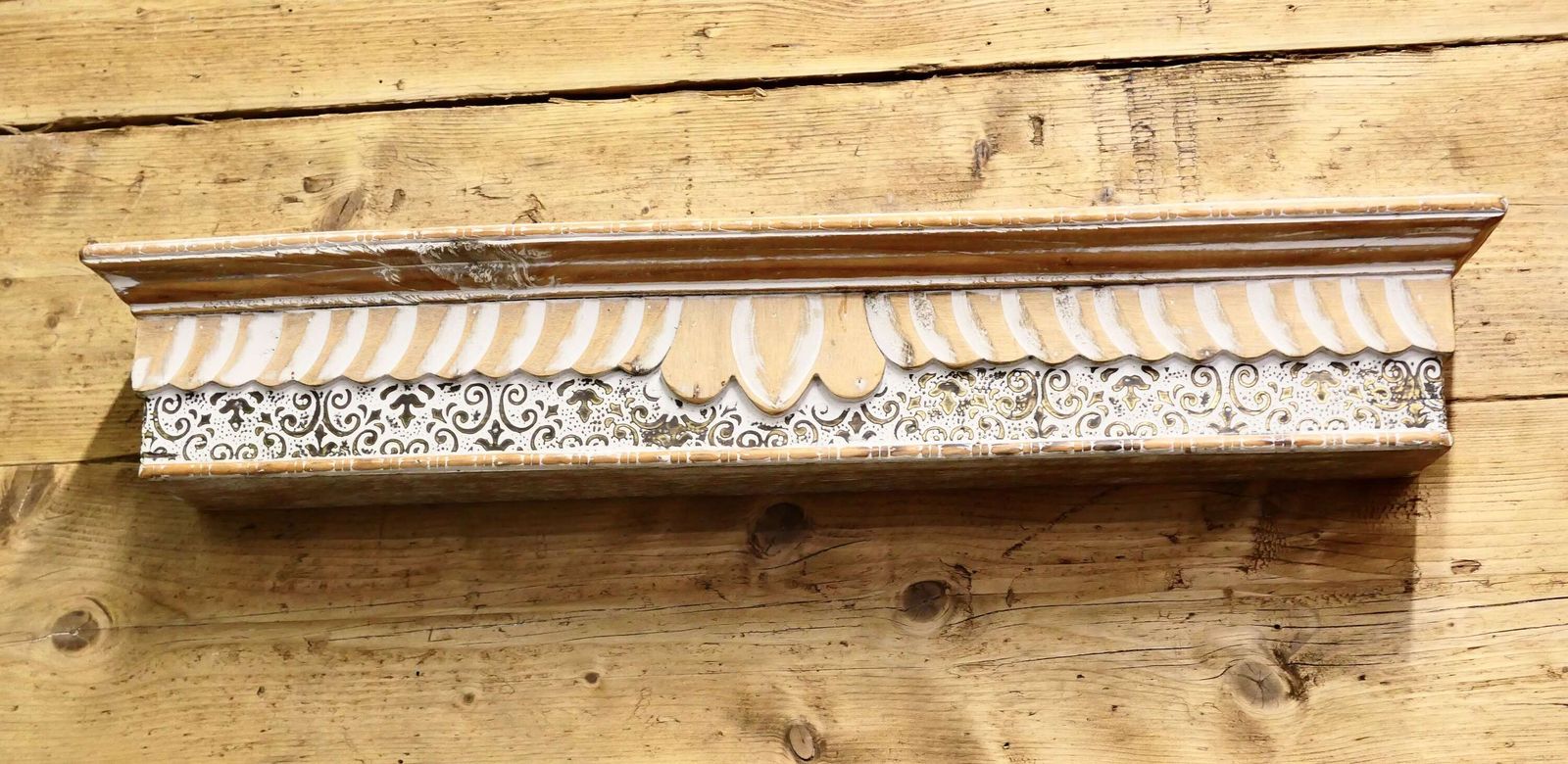 Moroccan Painted Folk Art Wall Shelf photo Furniture