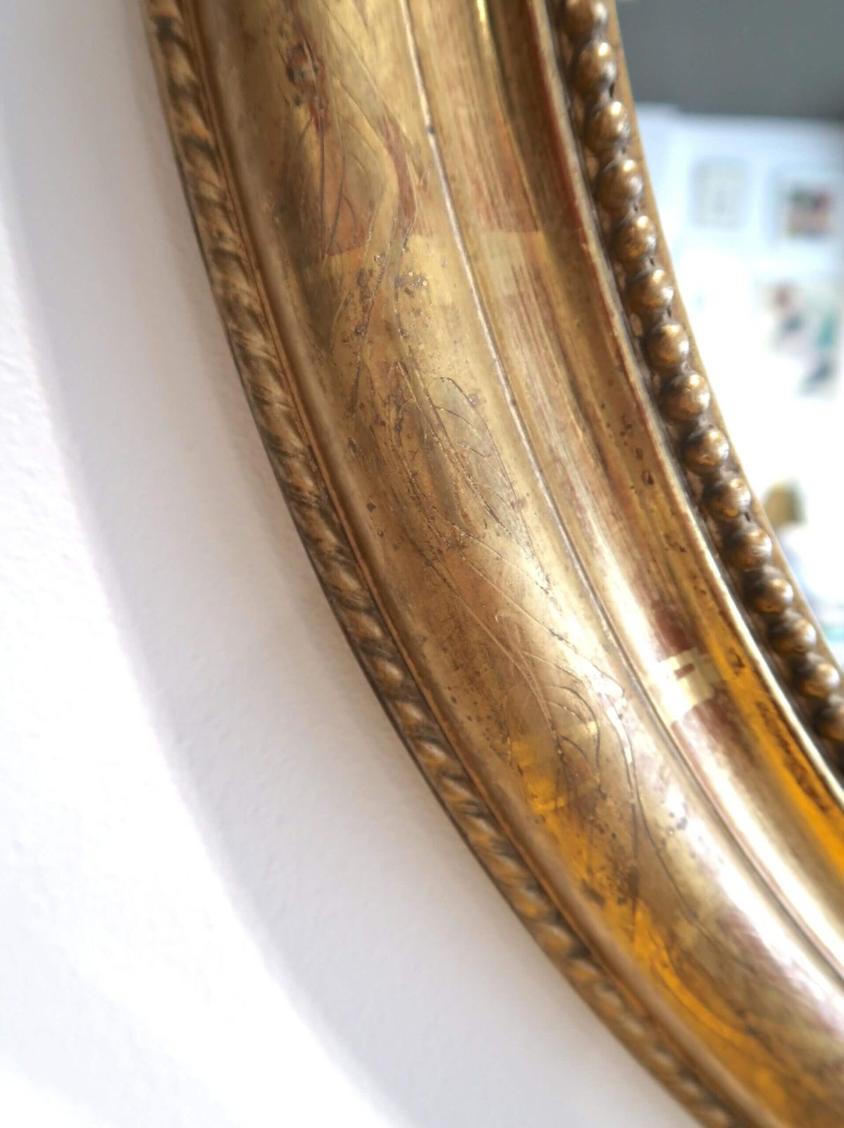 Oval Mirror With Gold Frame In Louis Philippe Style, From France, 19th Century photo for sale