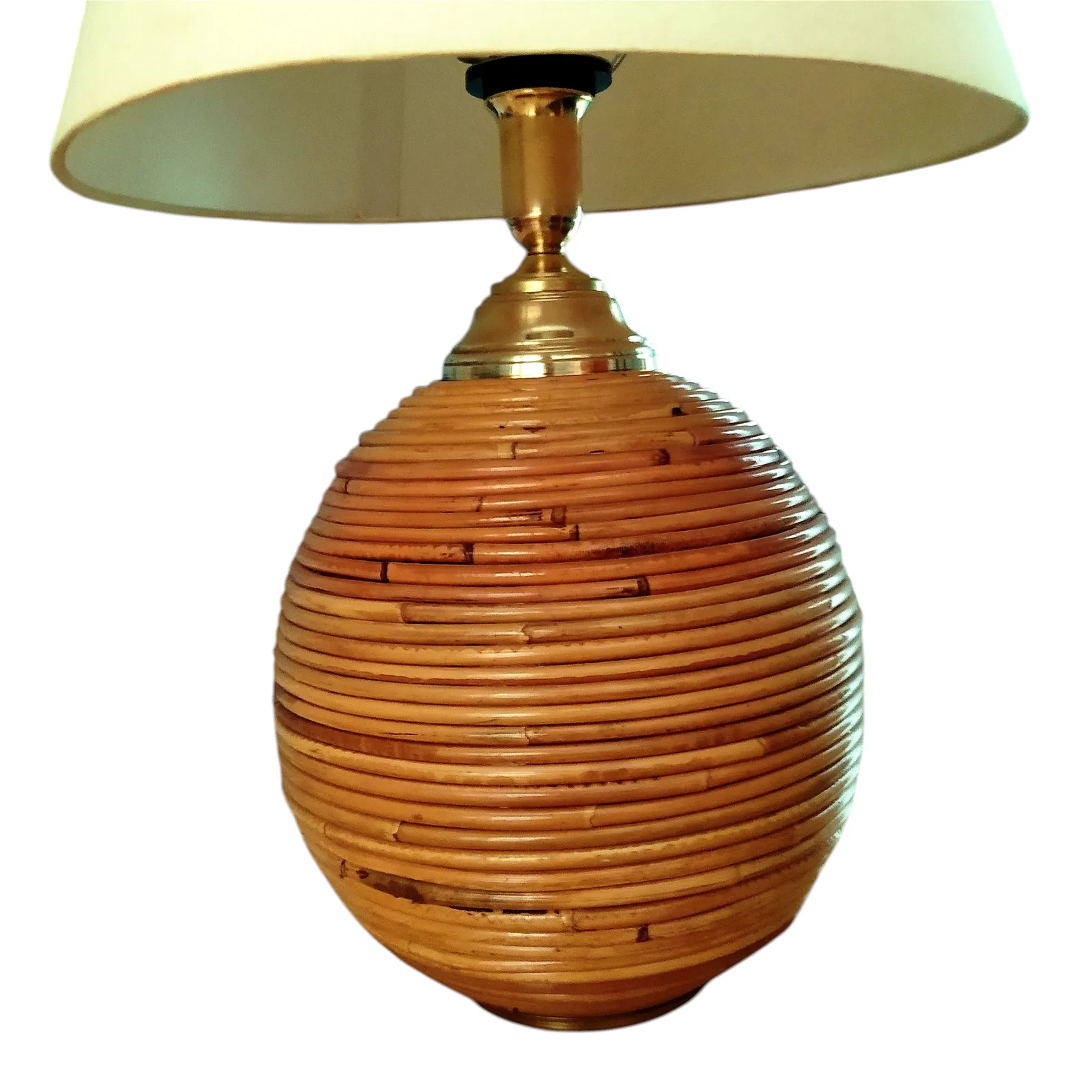 1970's Large Orb Pencil Reed Table Lamp photo for sale
