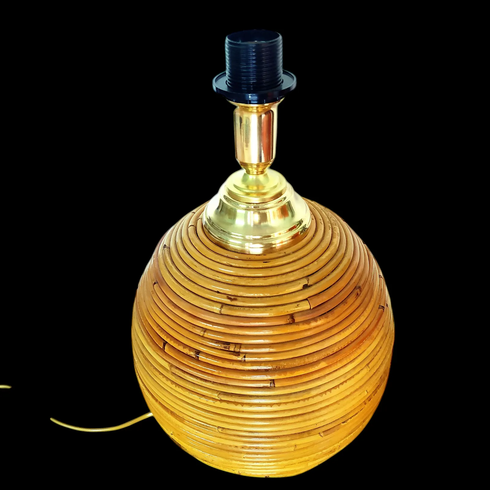 1970's Large Orb Pencil Reed Table Lamp photo buy