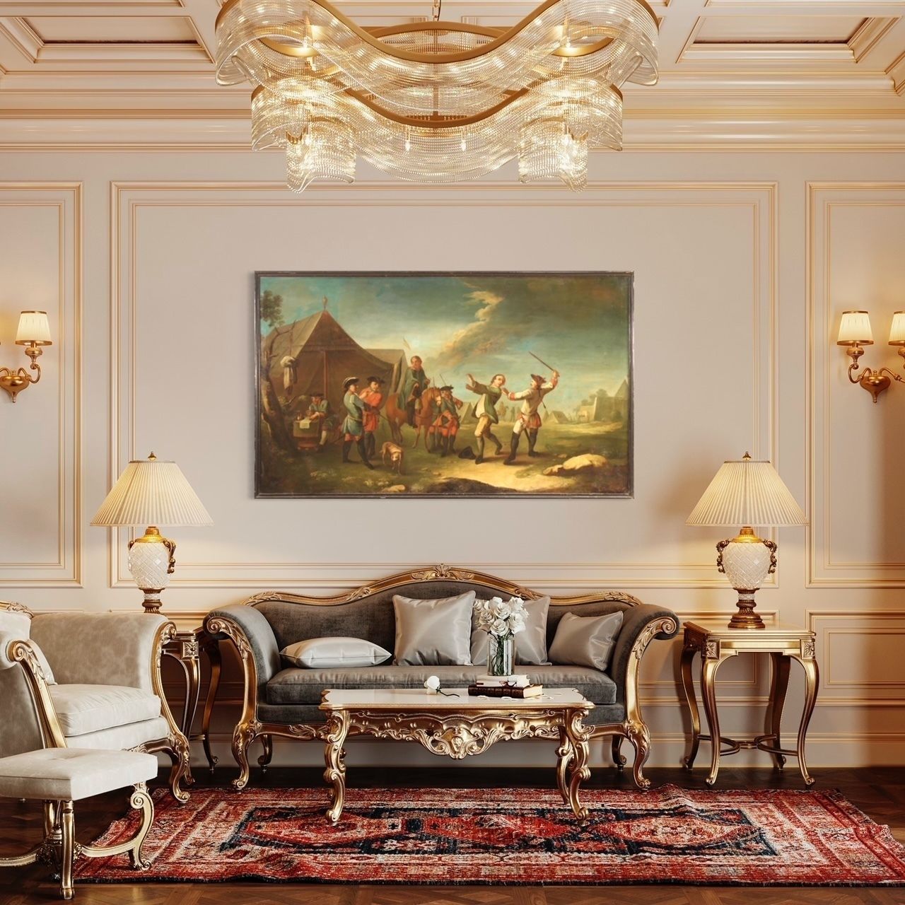photo vinterior Great Napoleonic Painting From The First Half Of The 19th Century