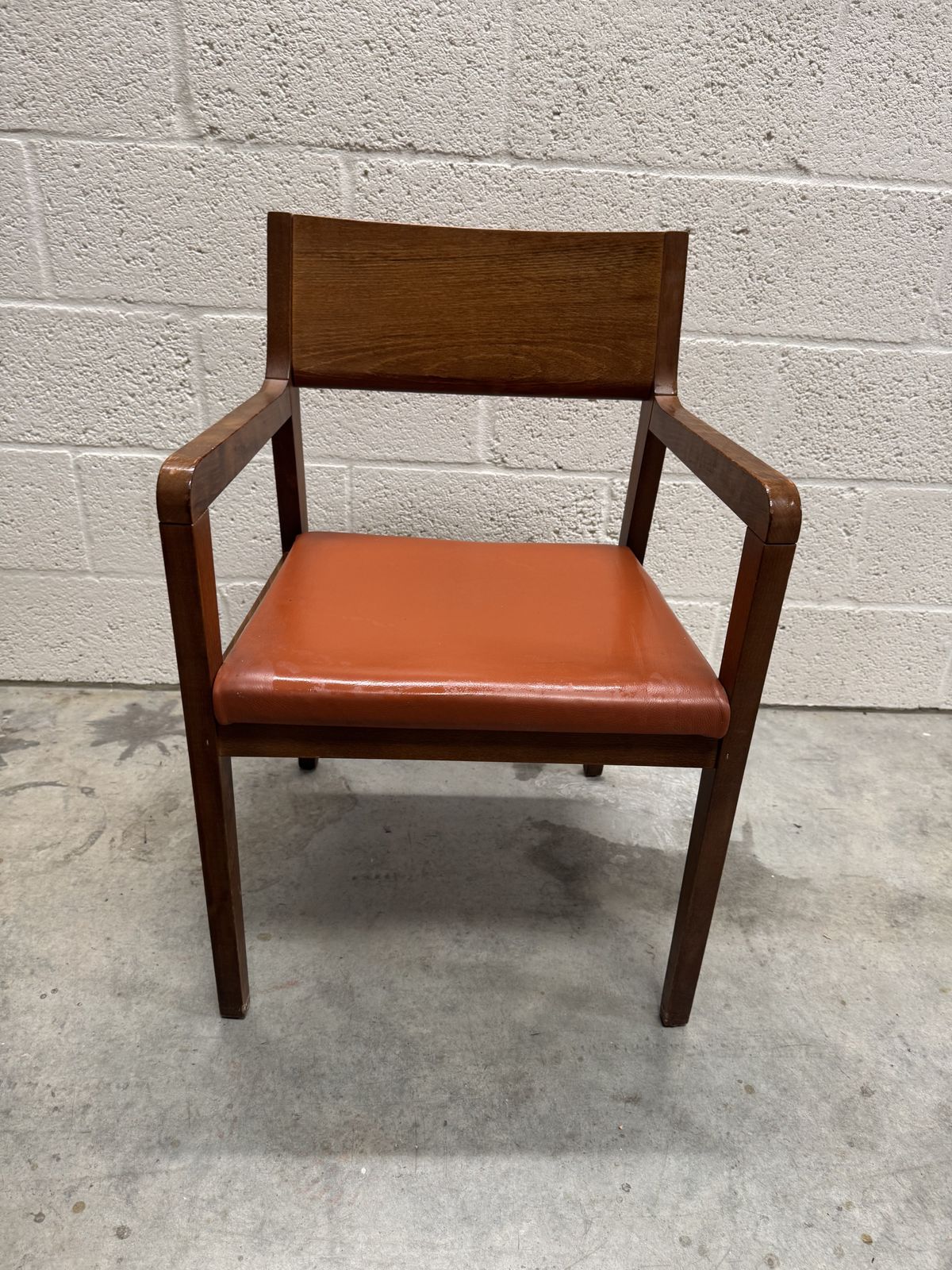 Reclaimed Furniture: Oak Tan Leather Armchairs (Quantity 7x) photo for sale