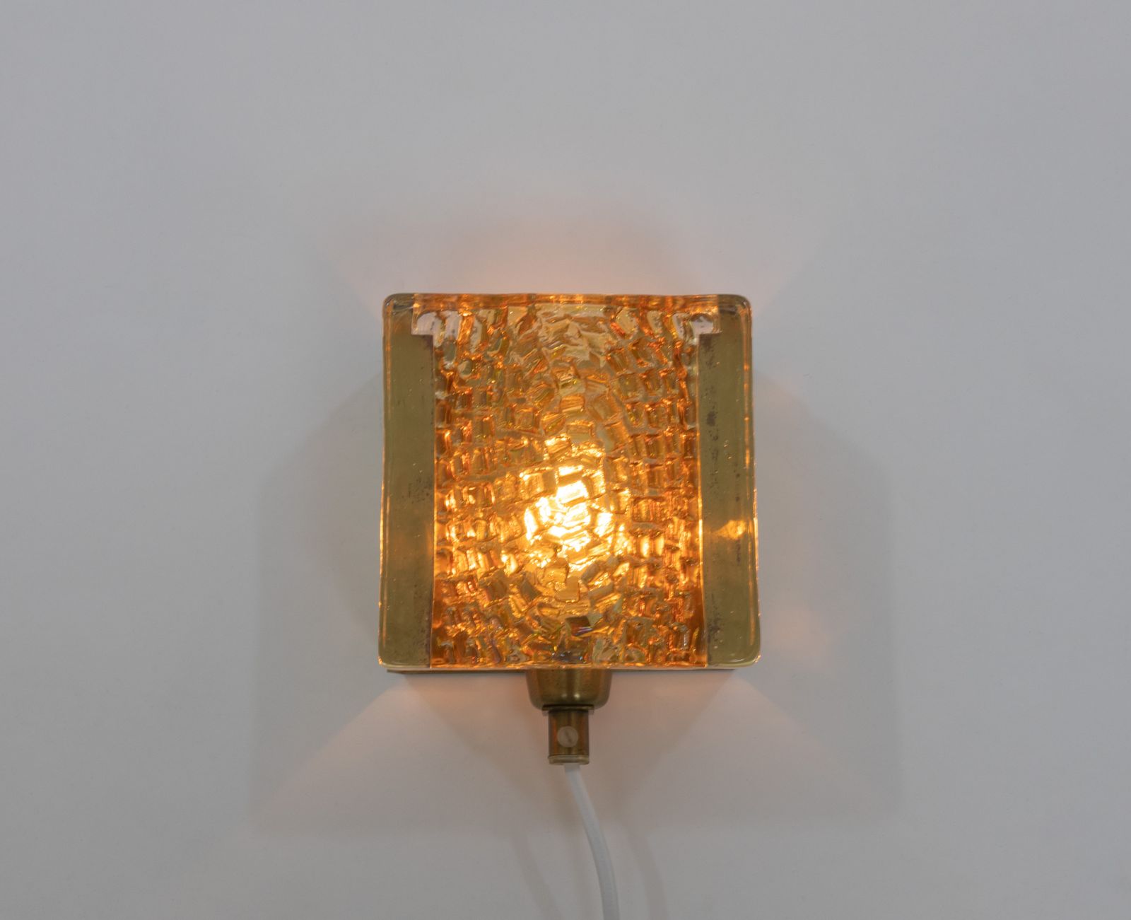Kalmar Glass And Brass Wall Lamp In Gold By Vitrika, 1970s