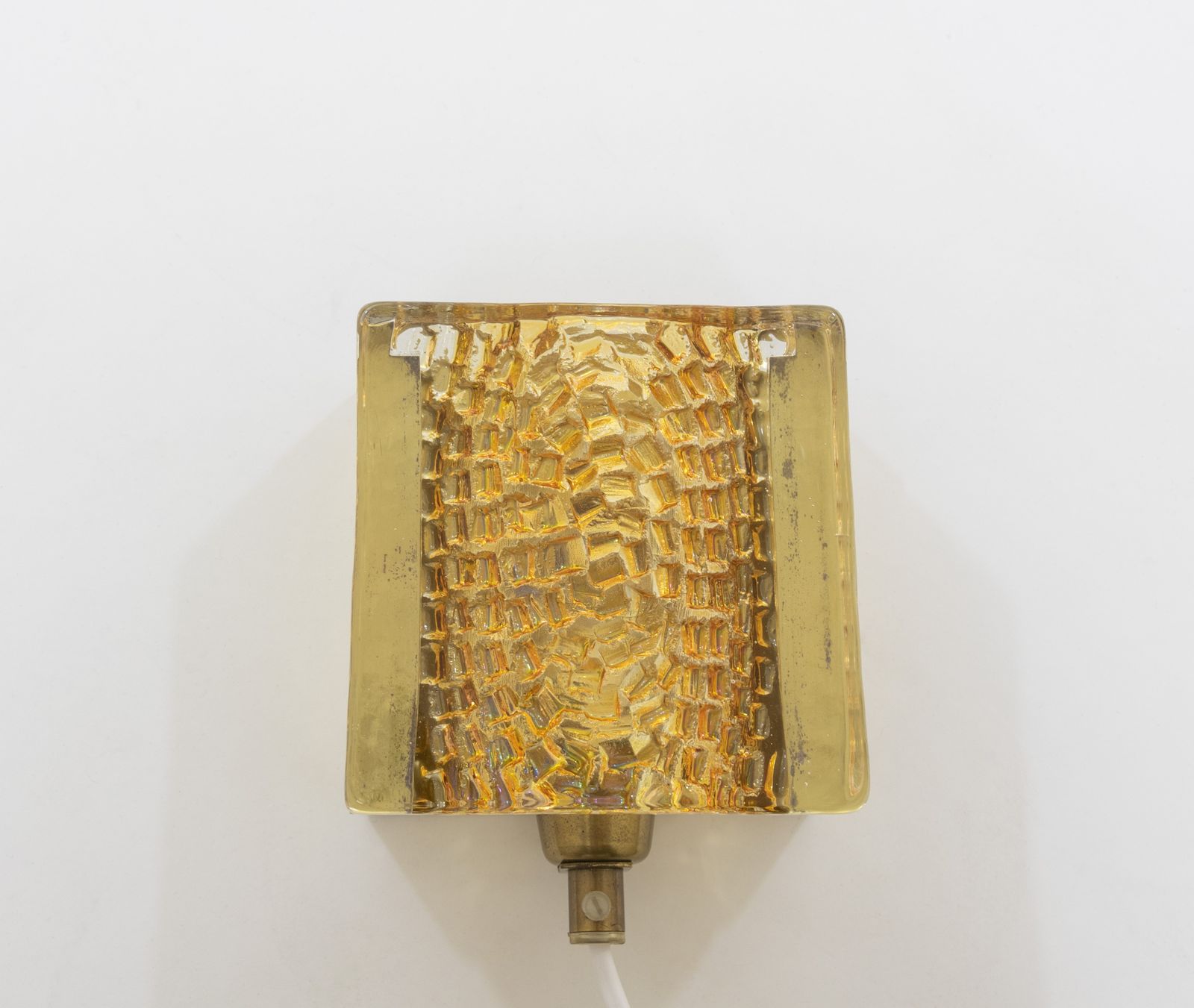 Kalmar Glass And Brass Wall Lamp In Gold By Vitrika, 1970s photo buy