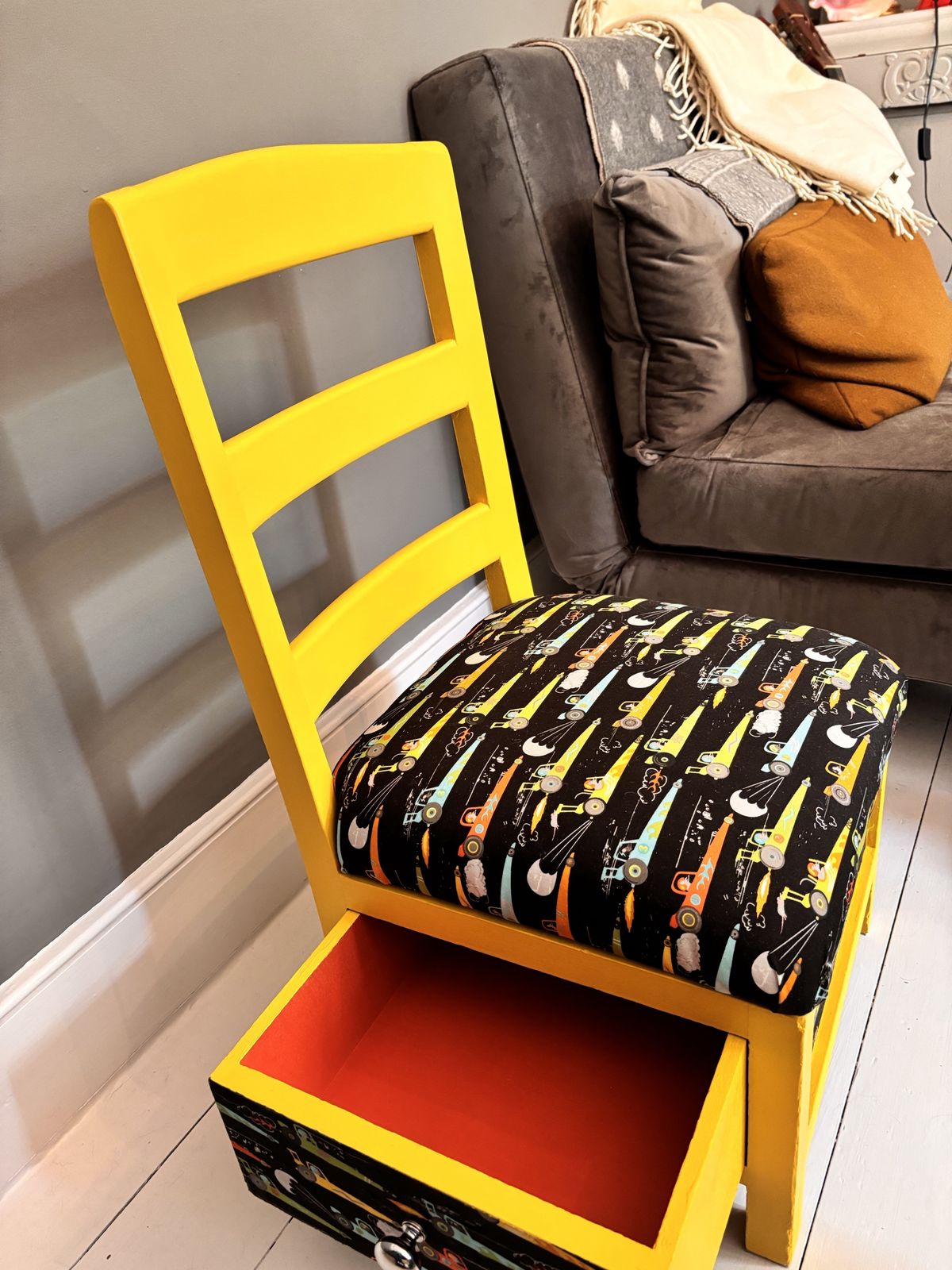 Unique Retro Children’s Chair With Drawer photo for sale