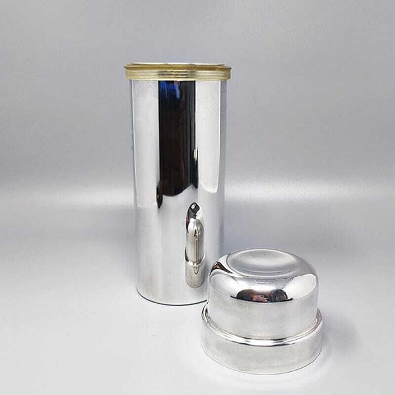 1960s Gorgeous Cocktail Shaker In Silver Plated By P.M. Made In Italy photo for sale