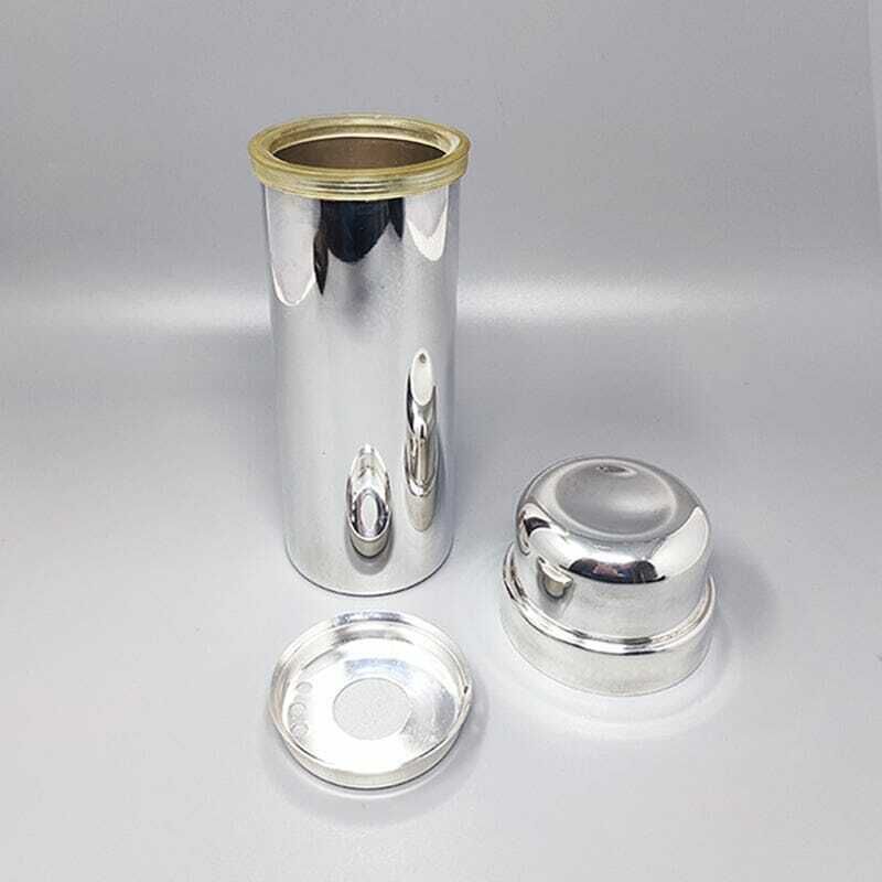1960s Gorgeous Cocktail Shaker In Silver Plated By P.M. Made In Italy photo Home Decor
