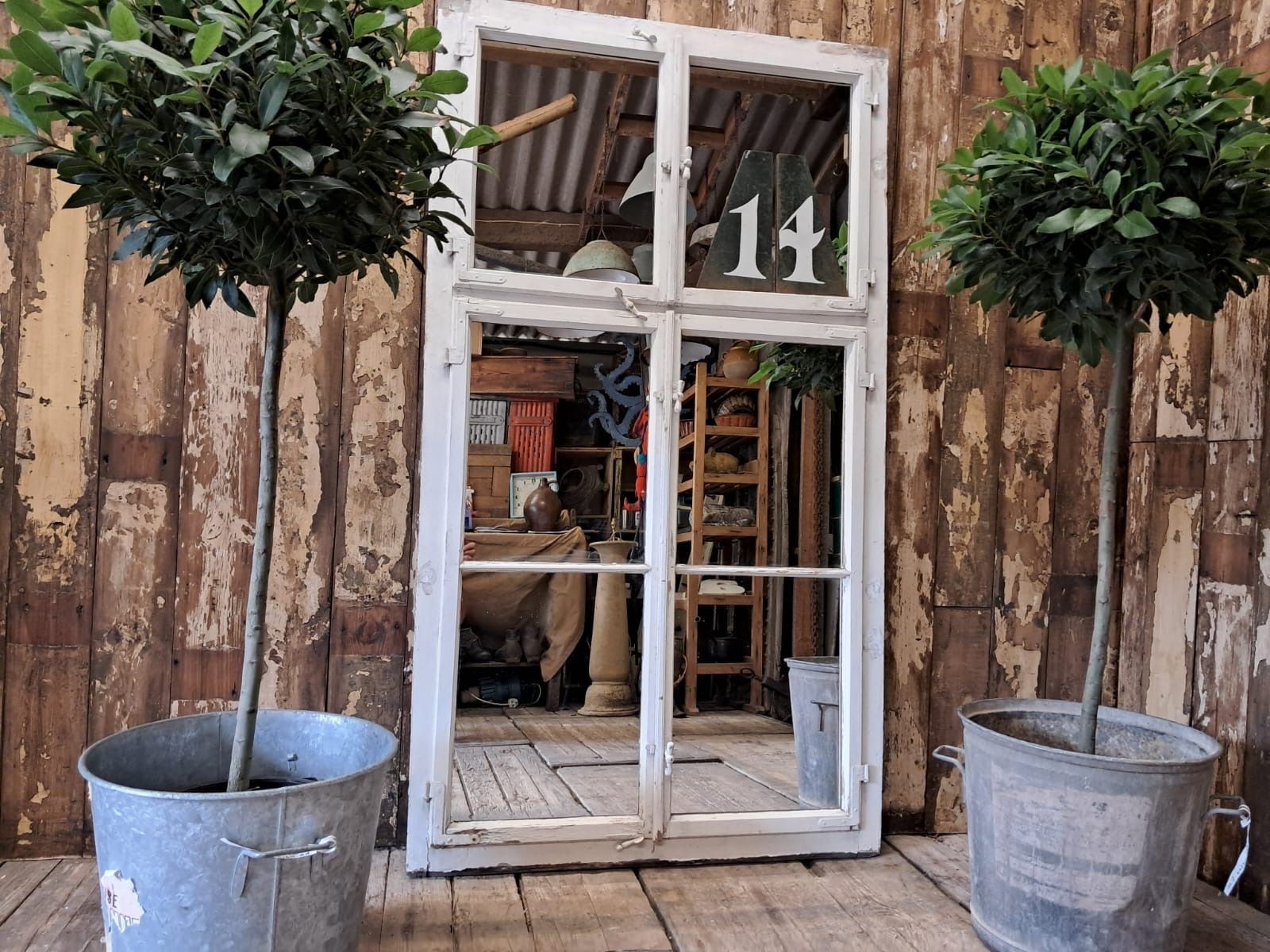 Wooden Mirrored Window No.14