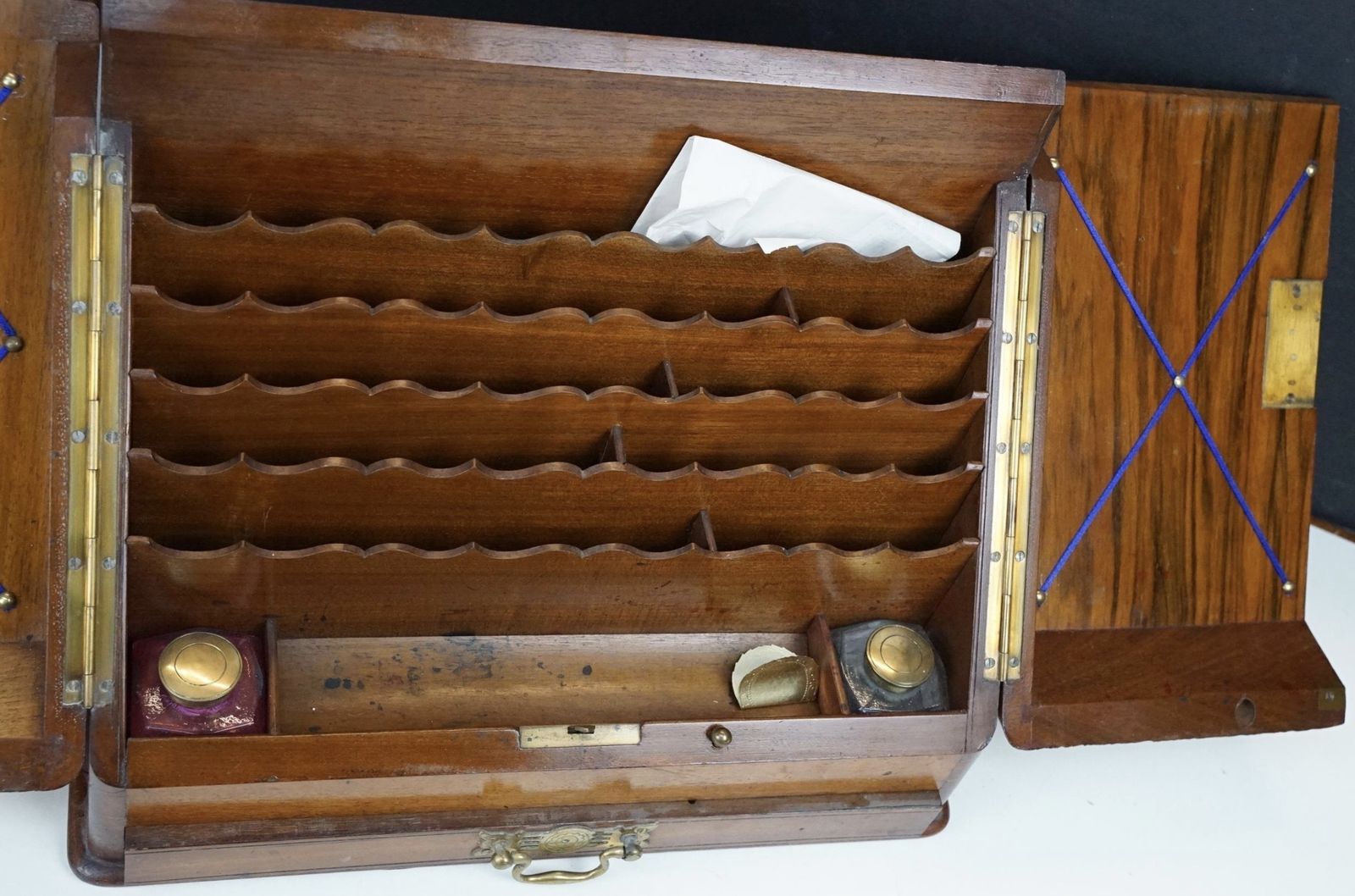 19 Century Walnut Writing Box With Key Desktidy photo 99.0