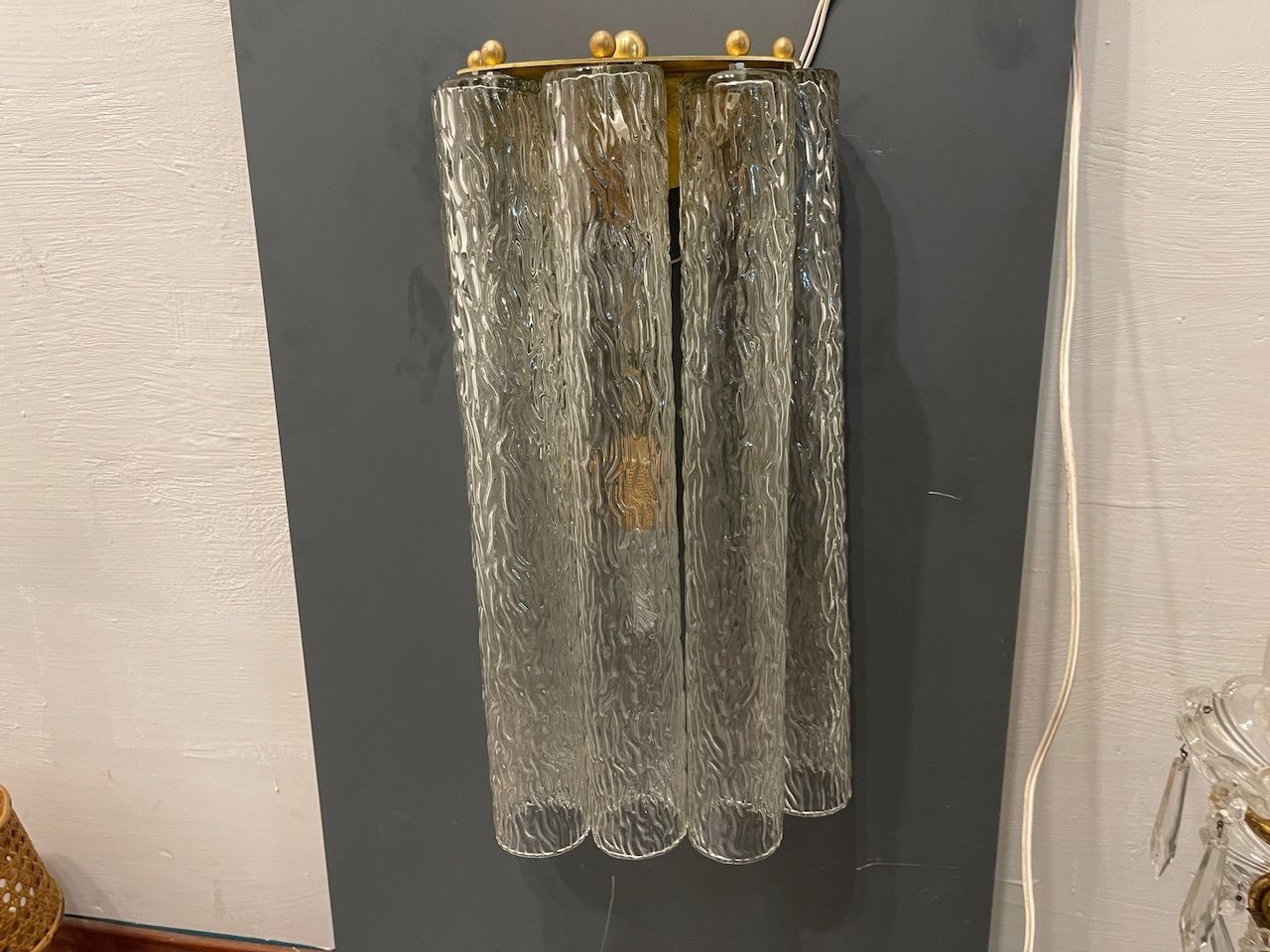 Murano Glass Tube Wall Sconces – Set Of 2, Italy, 1980s photo furniture