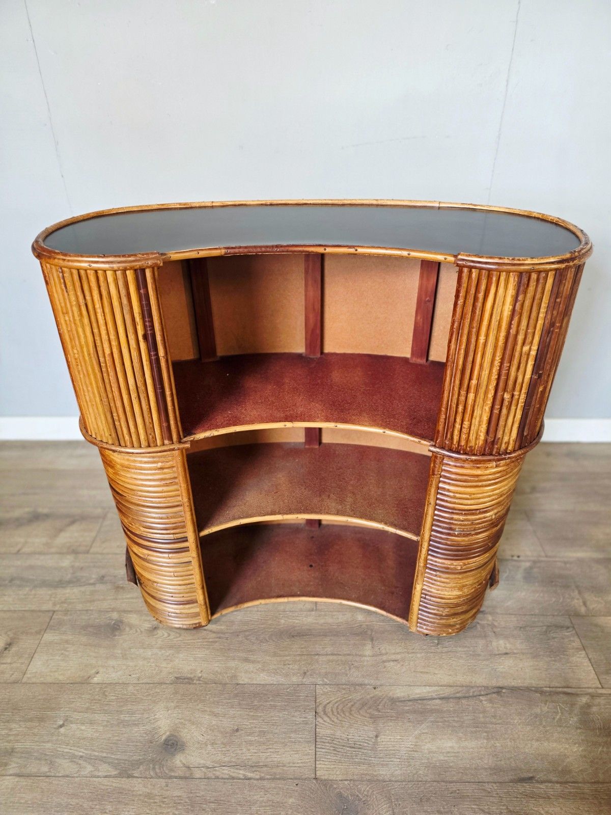 1970 Bamboo Tiki Bar With 2 Bar Stools photo 950.0