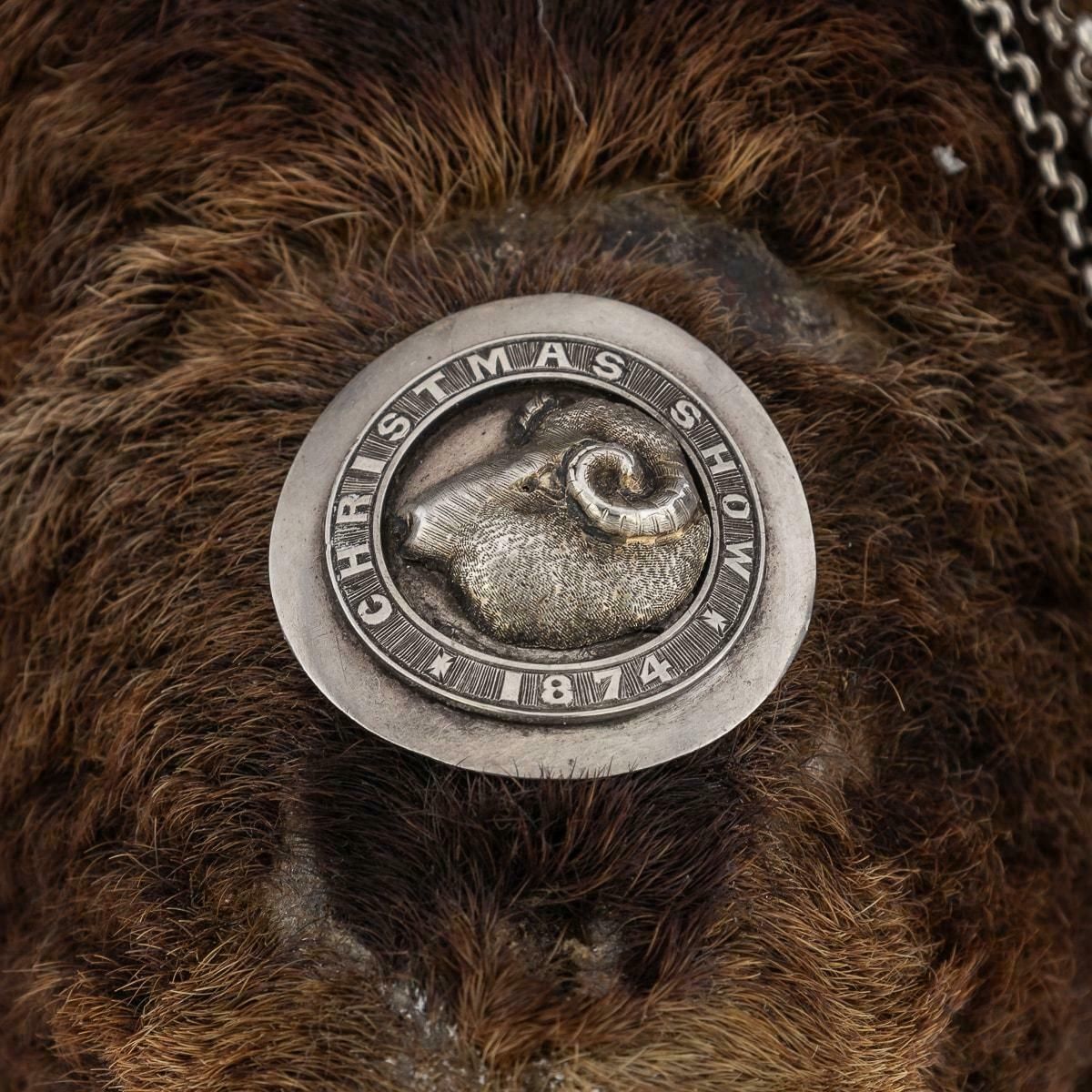 Antique 19th Century Victorian Silver Mounted Ram’s Head Snuff Mull C.1874 photo buy