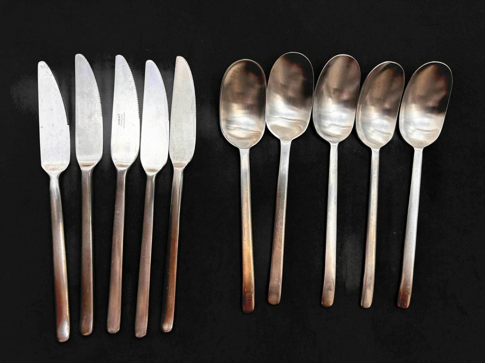 Vintage Ikea Data Flatware Stainless Steel Carl Gustaf Jahnsson 5 Knives And 5 Spoons Vintage 90s Post Modern Design Every Day Cutlery