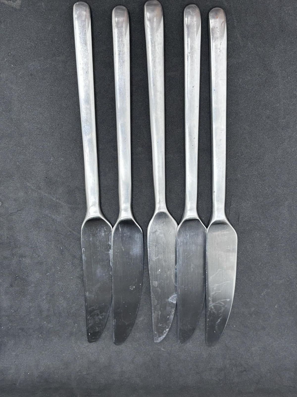 Vintage Ikea Data Bestek, Roestvrij Staal, Carl Gustaf Jahnsson – 5 Messen En 5 Lepels, Vintage Jaren '90, Postmodern Design, Dagelijks Gebruik photo Woonaccessoires