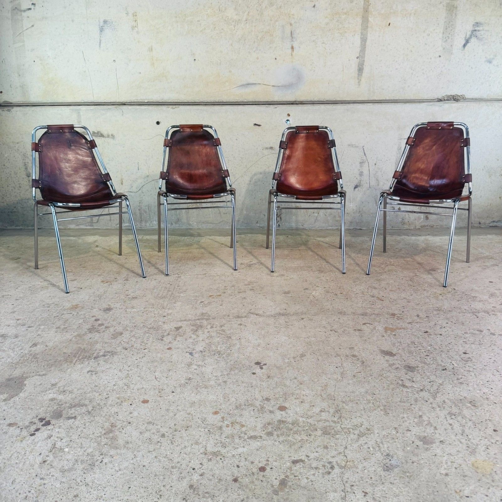 4 Les Arcs Chair – Tan Leather Iconic 1960s Design By Charlotte Perriand #474