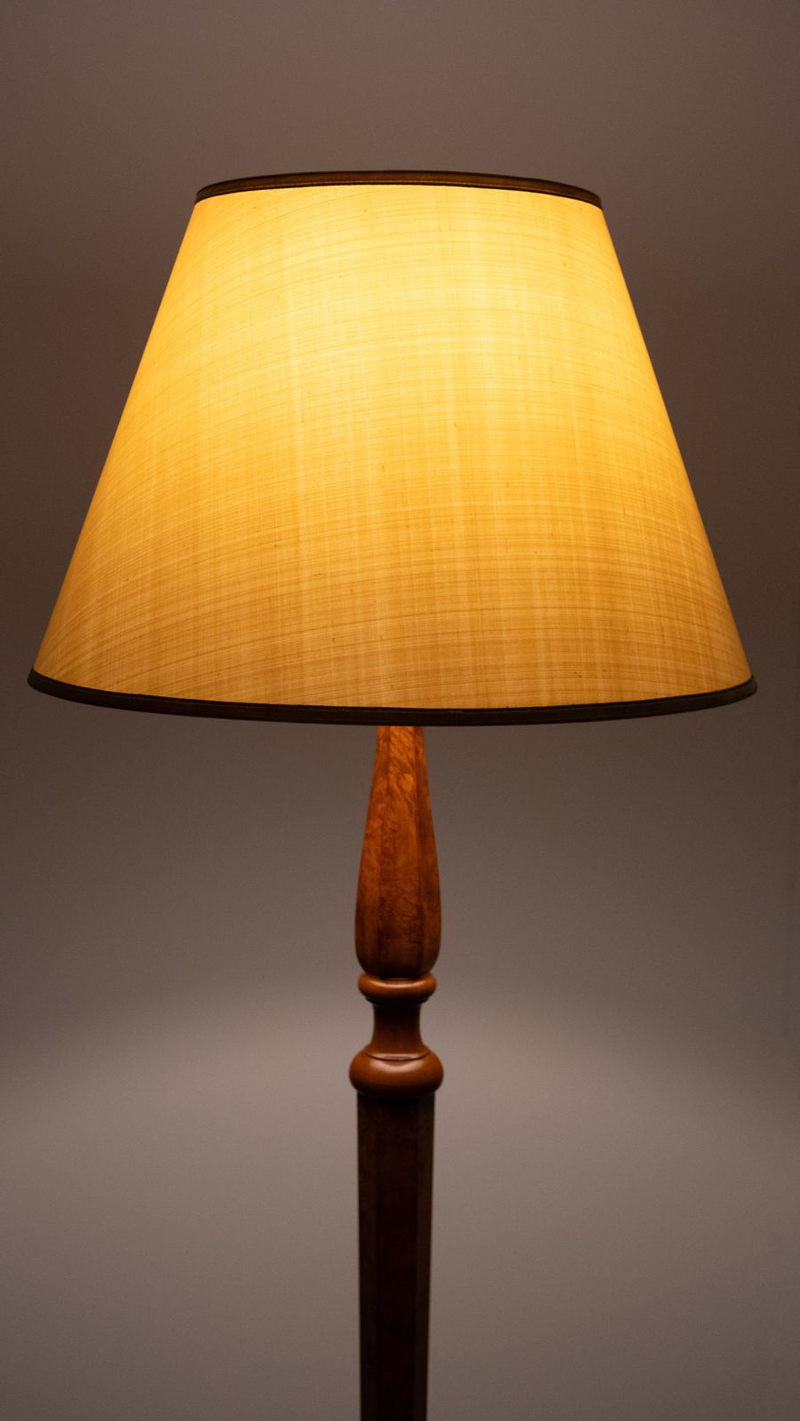 Stunning Large Antique Biedermeier Burl Floor Lamp . Germany photo furniture