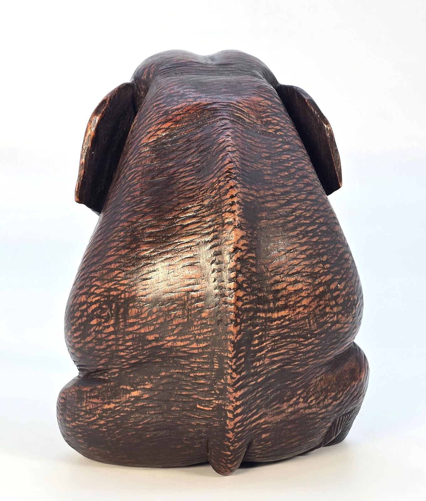 Antique Hardwood Study Of A Seated Elephant, Circa 1890 photo vinterior