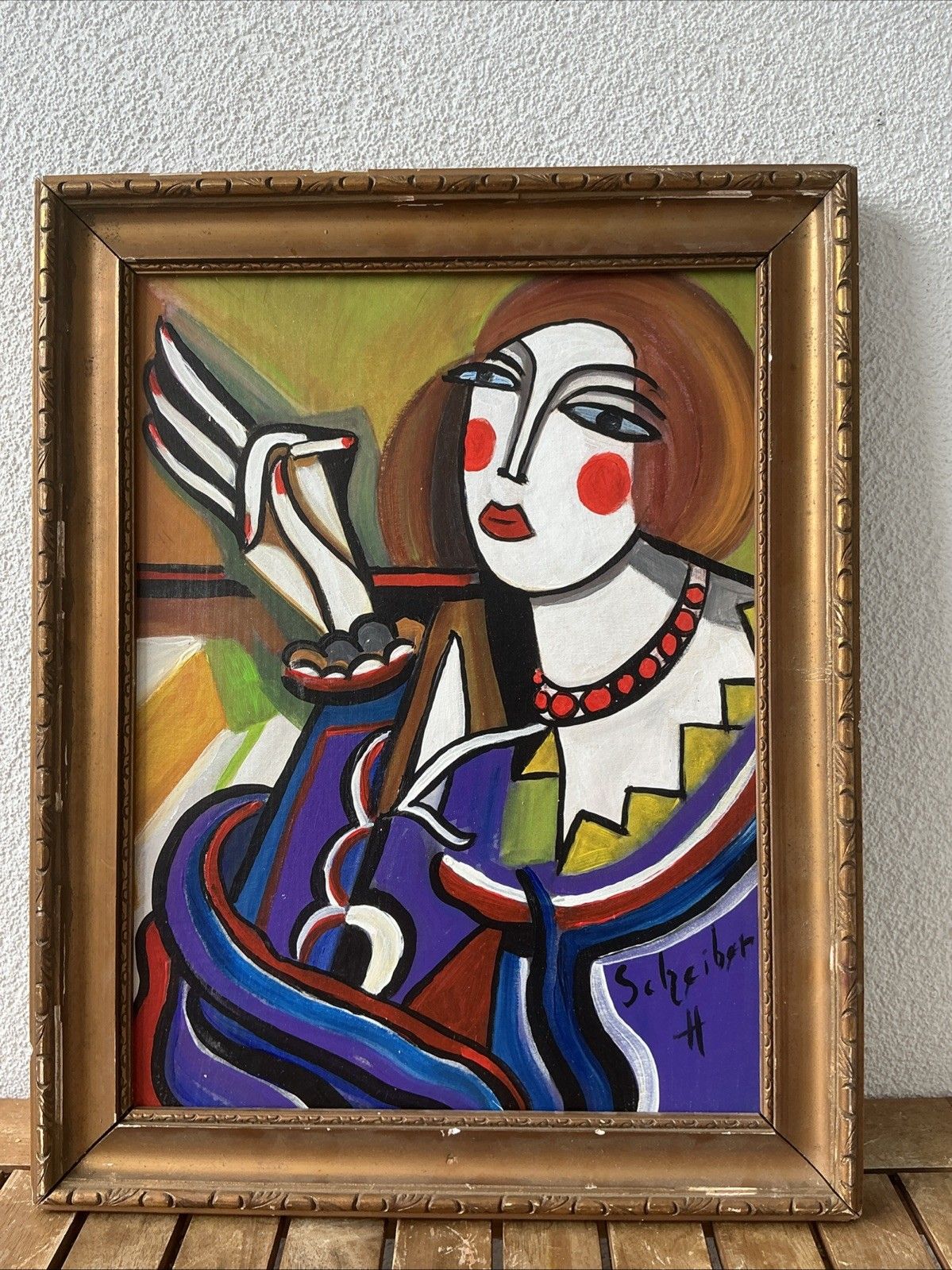 Hugo Scheiber Grande Peinture Sur Panneau Signé Scheiber.H Ami Kadar Bela photo furniture