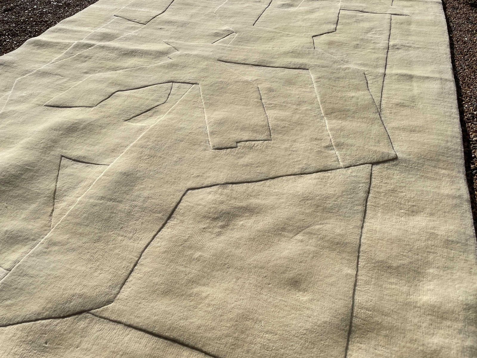 New Nordic Knots Woven Rug Rectangle Wool Cotton Antique White 200x300cm Arje Carpet Mat Pattern Floor Mat Current photo vinterior