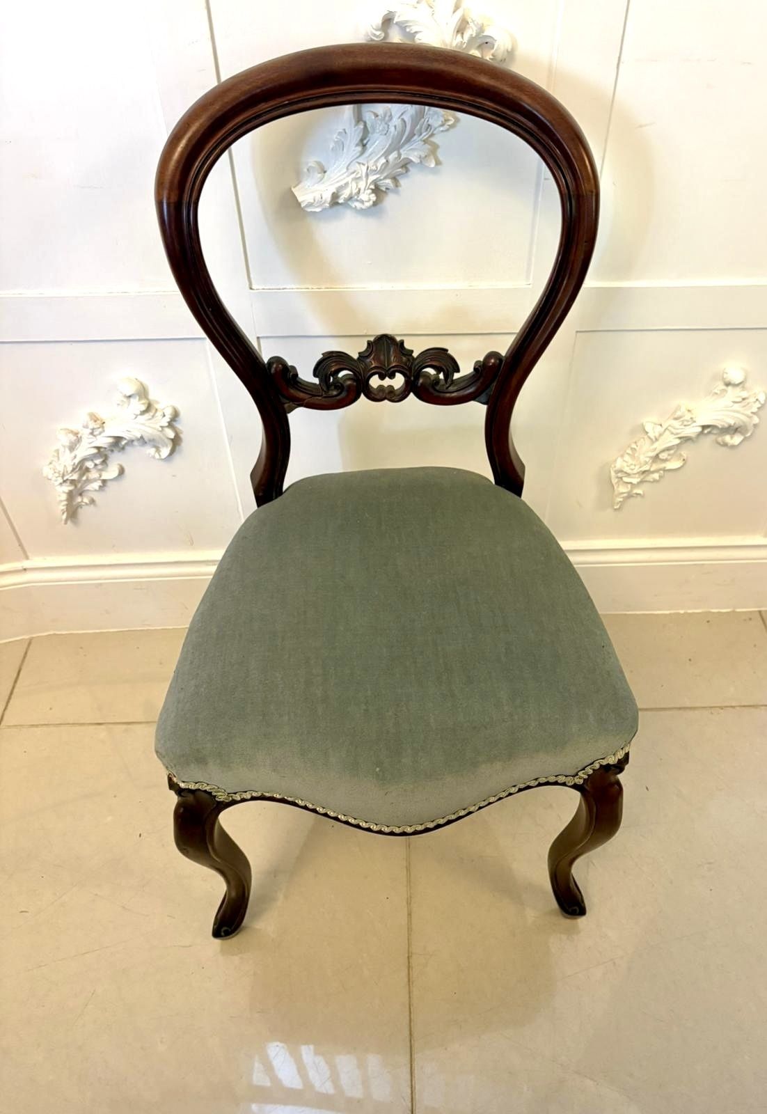 Set Of Six Antique 19th Century Quality Carved Mahogany Dining Chairs photo Furniture