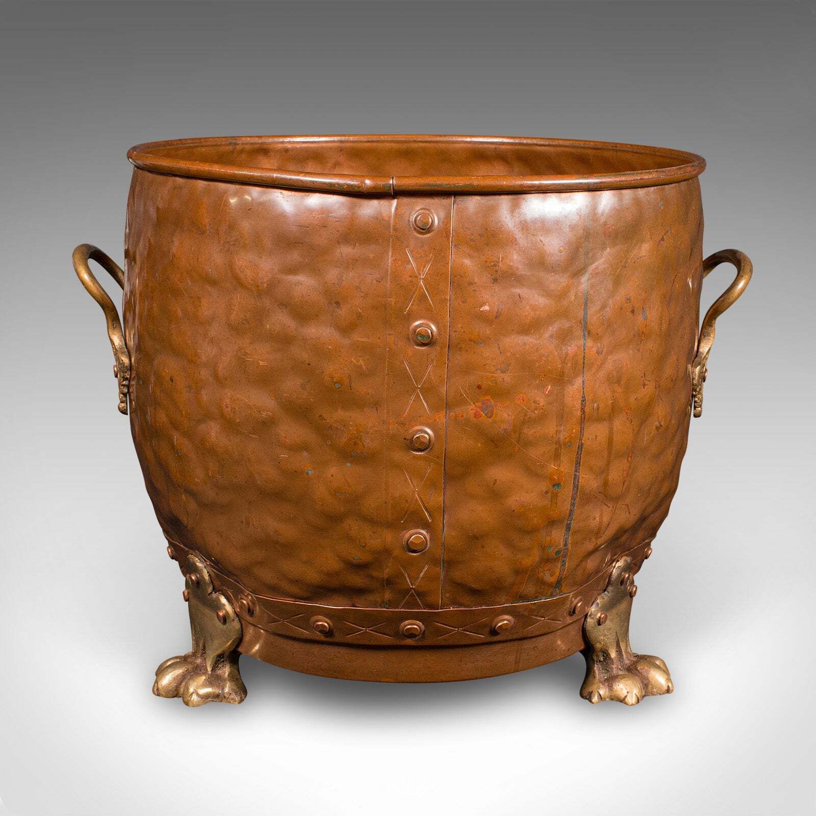 Antique Fireside Store, English, Handbeaten Copper, Coal Bin, Victorian, C.1900 photo furniture