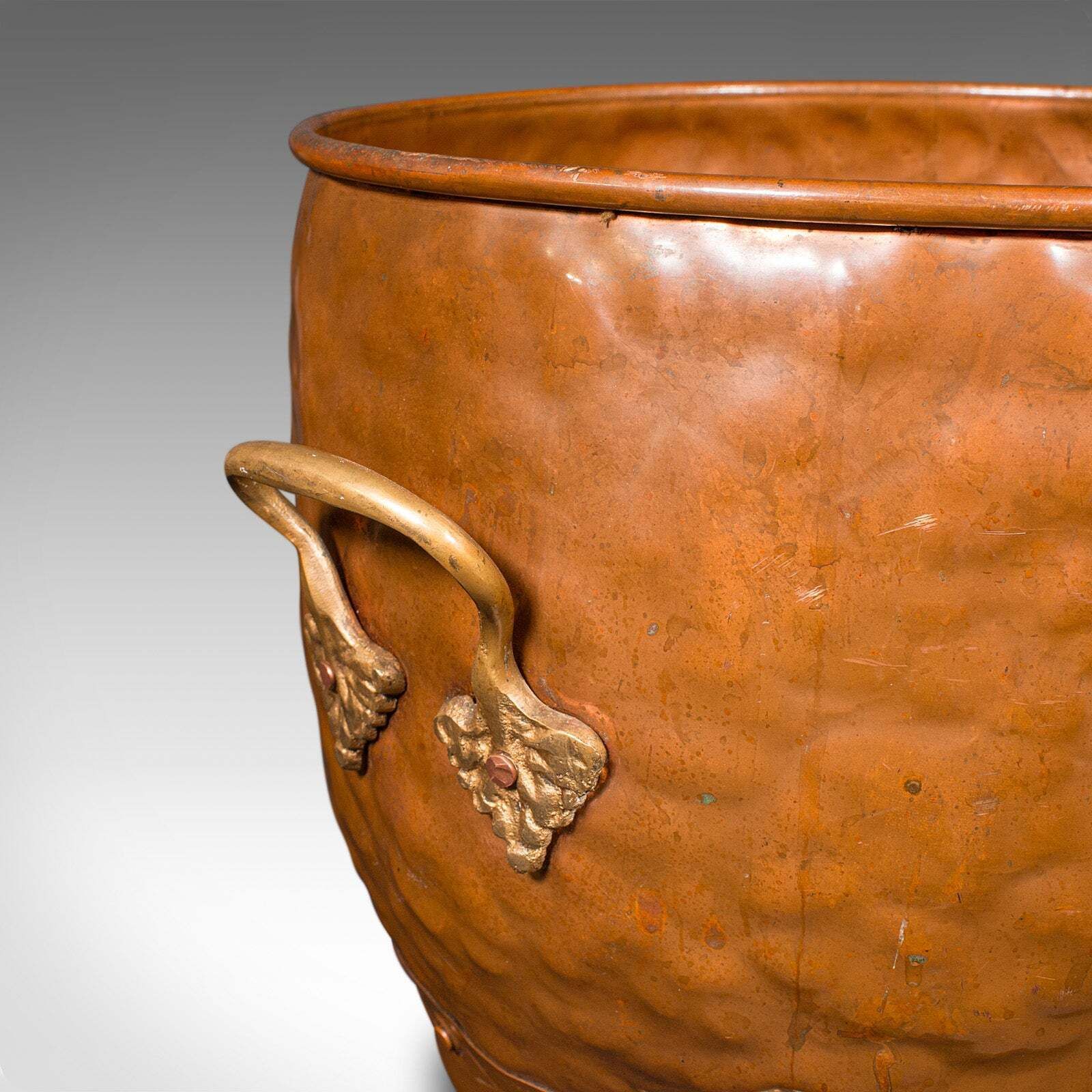 photo furniture Antique Fireside Store, English, Handbeaten Copper, Coal Bin, Victorian, C.1900