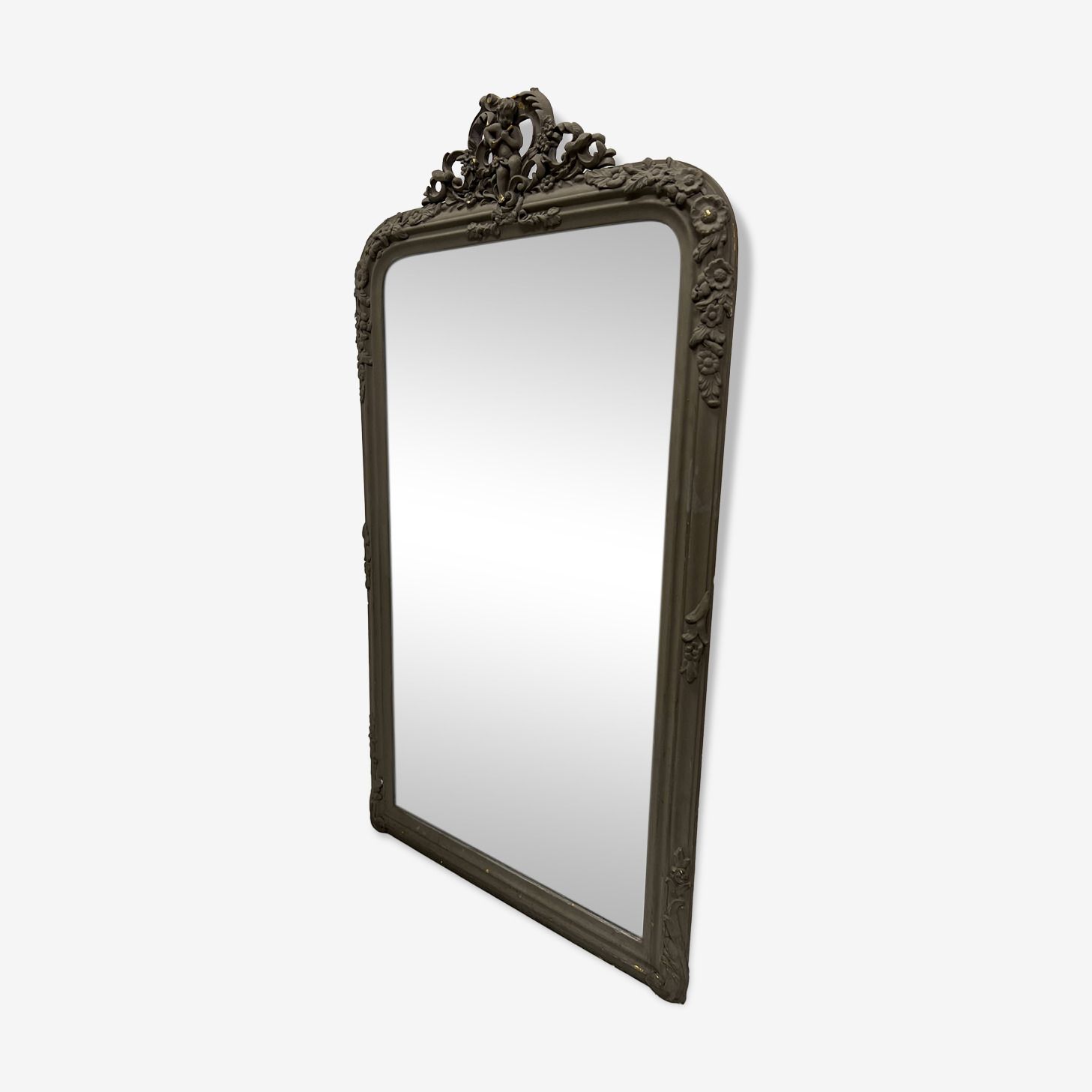 Louis XV Style Mirror In Wood And Patinated Stucco, 20th Century