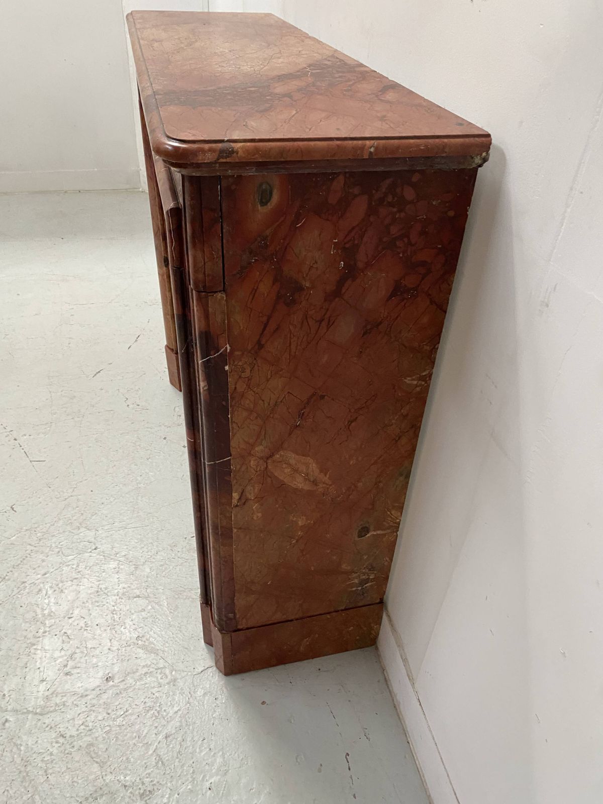 Louis Philippe Fireplace In Red Breccia Marble, 19th Century photo Home Fixtures