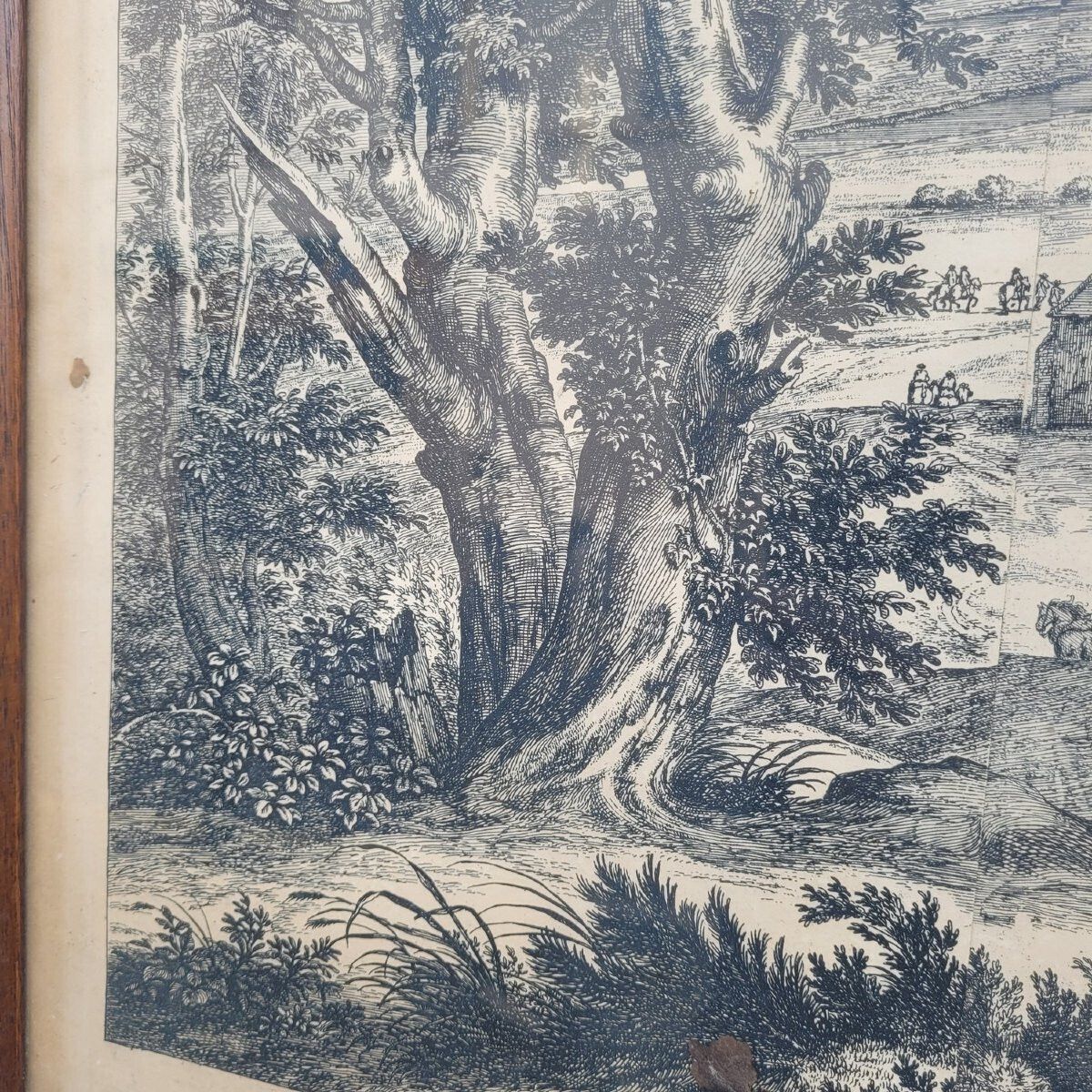 photo furniture Framed Engraving, View Of Gray Franche Comté, 18th Century