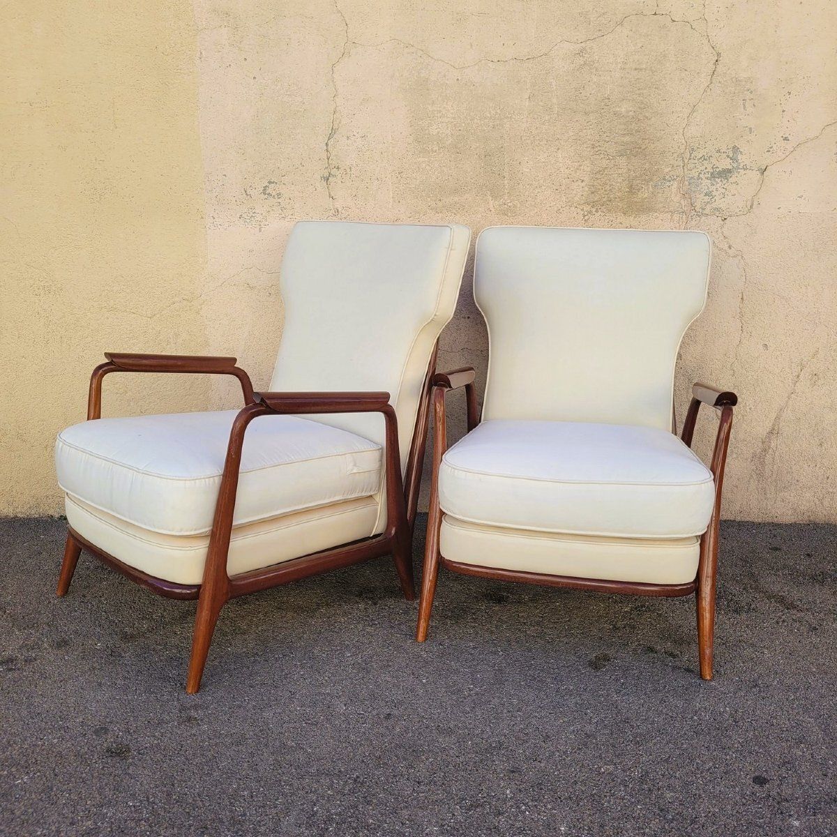 Pair Of Armchairs In The Style Of G Scapinelli, Late 20th Century photo for sale