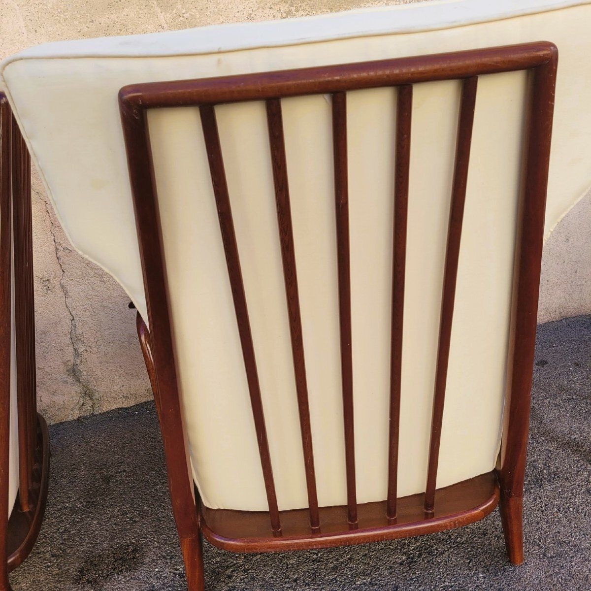Pair Of Armchairs In The Style Of G Scapinelli, Late 20th Century photo vintage