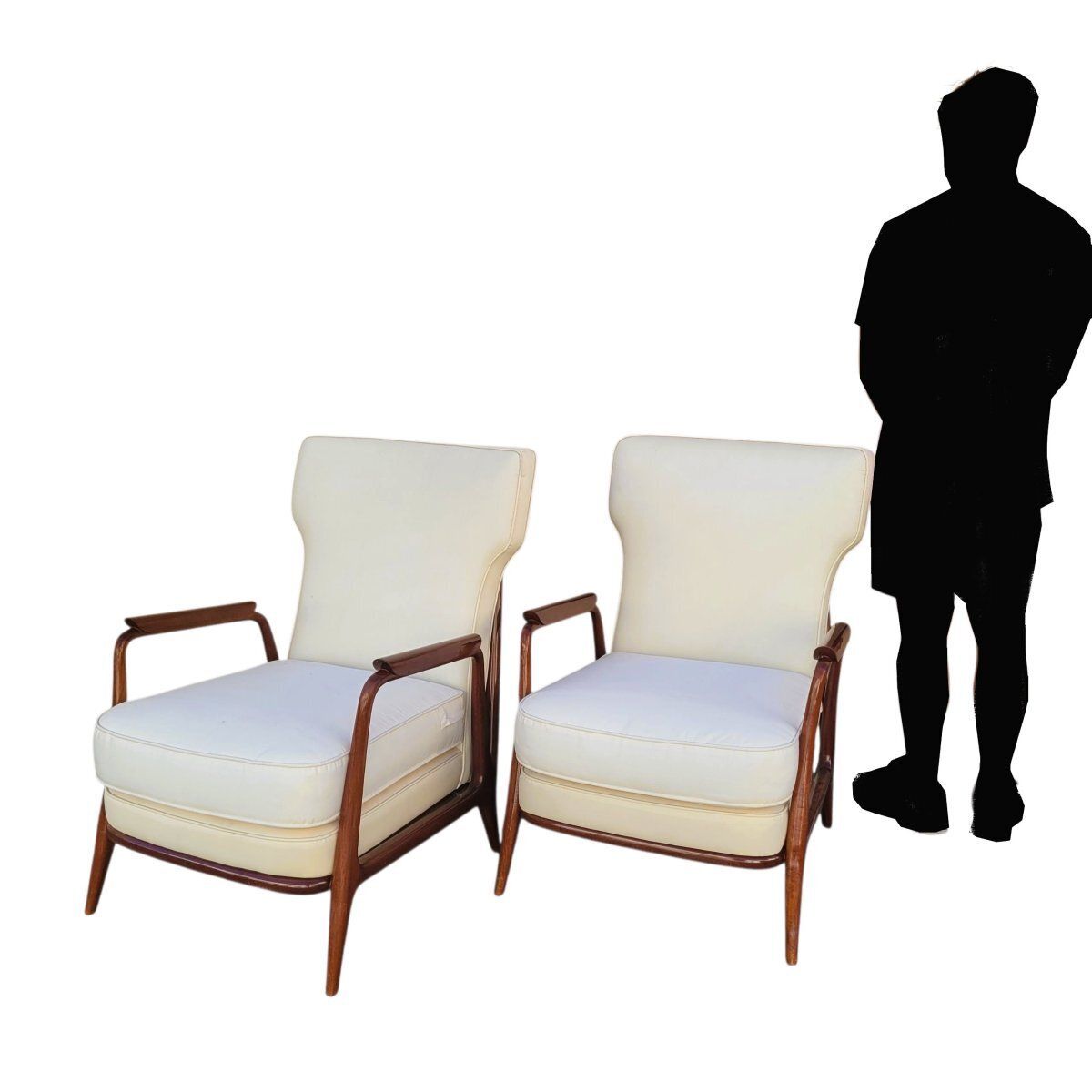 3800.0 Pair Of Armchairs In The Style Of G Scapinelli, Late 20th Century photo