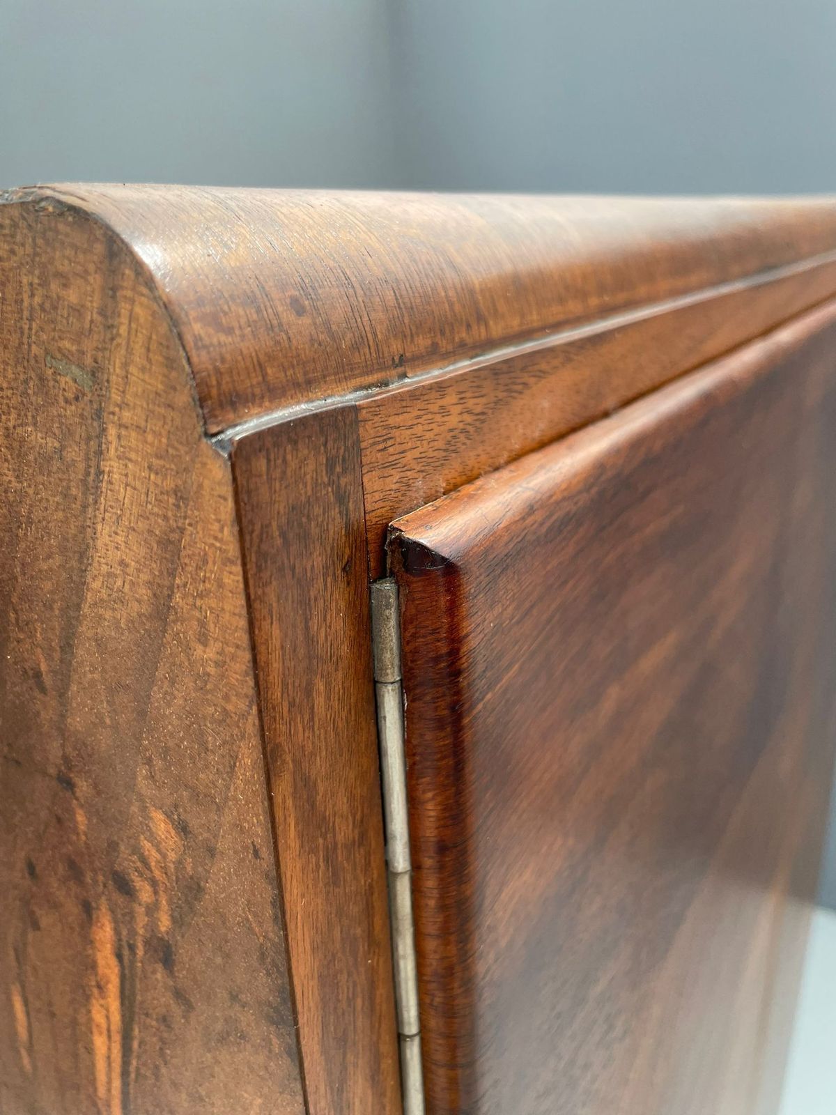 photo furniture Restored Art Deco Cabinet With Shelves, Walnut Veneer, Czechoslovakia, 1930s