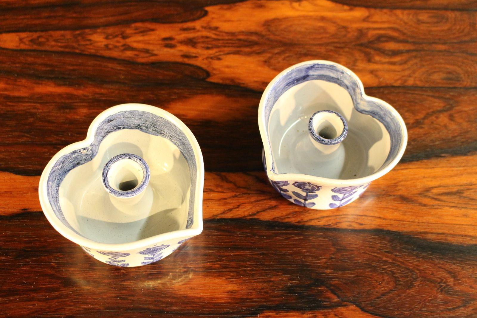 Bjorn Wiinblad Of Denmark Pair Of Ceramic Candleholders From 1972