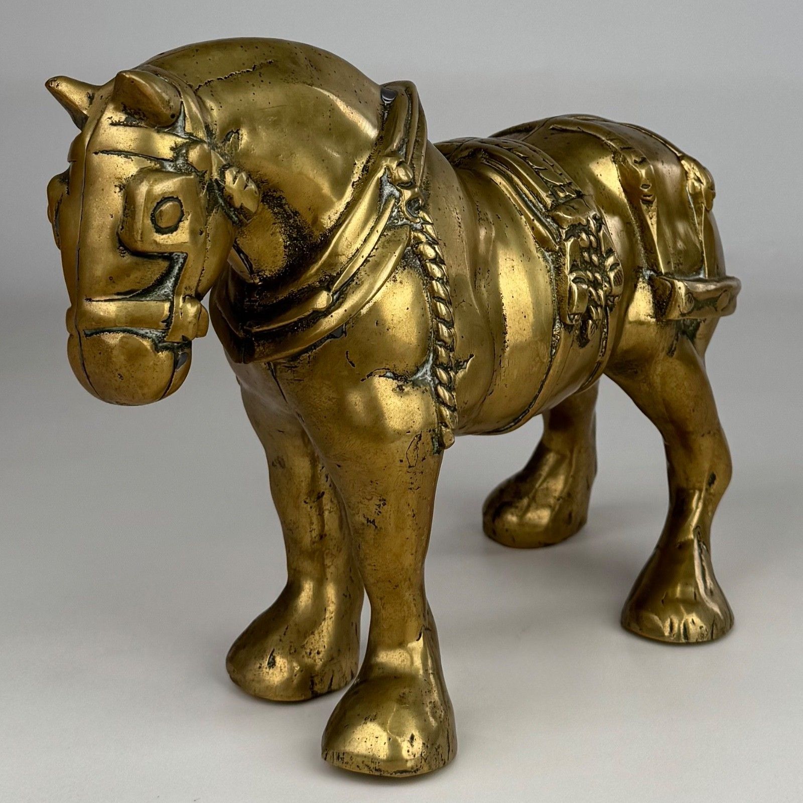 Antique 19th Century Brass Sculpture Of A Horse photo furniture