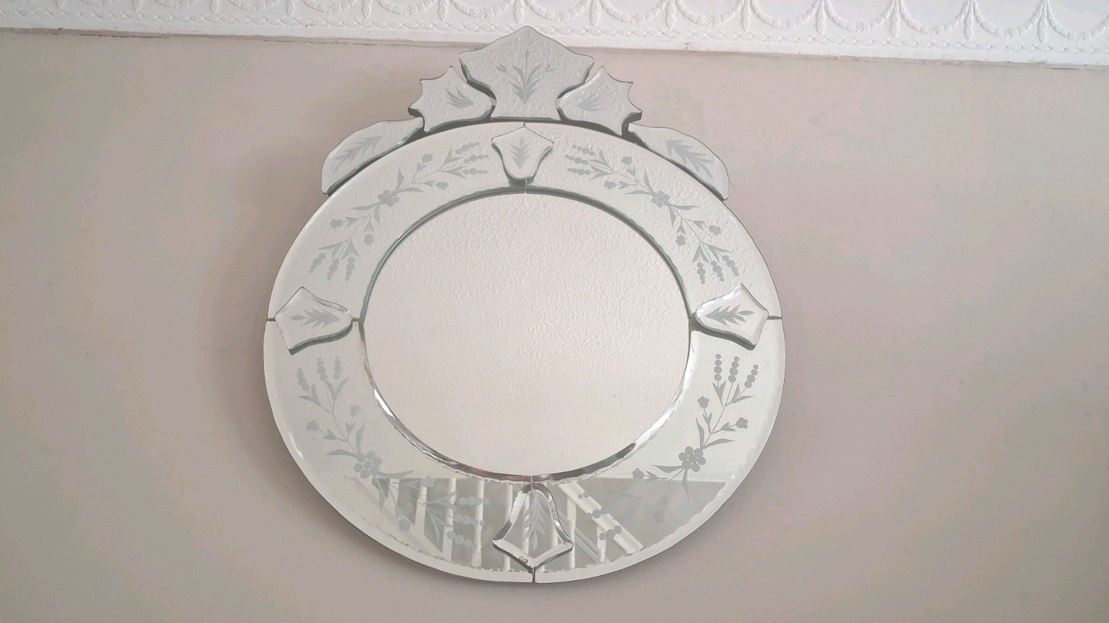 Beautiful Venetian Etched And Bevelled Glass Ornate Mirror photo buy