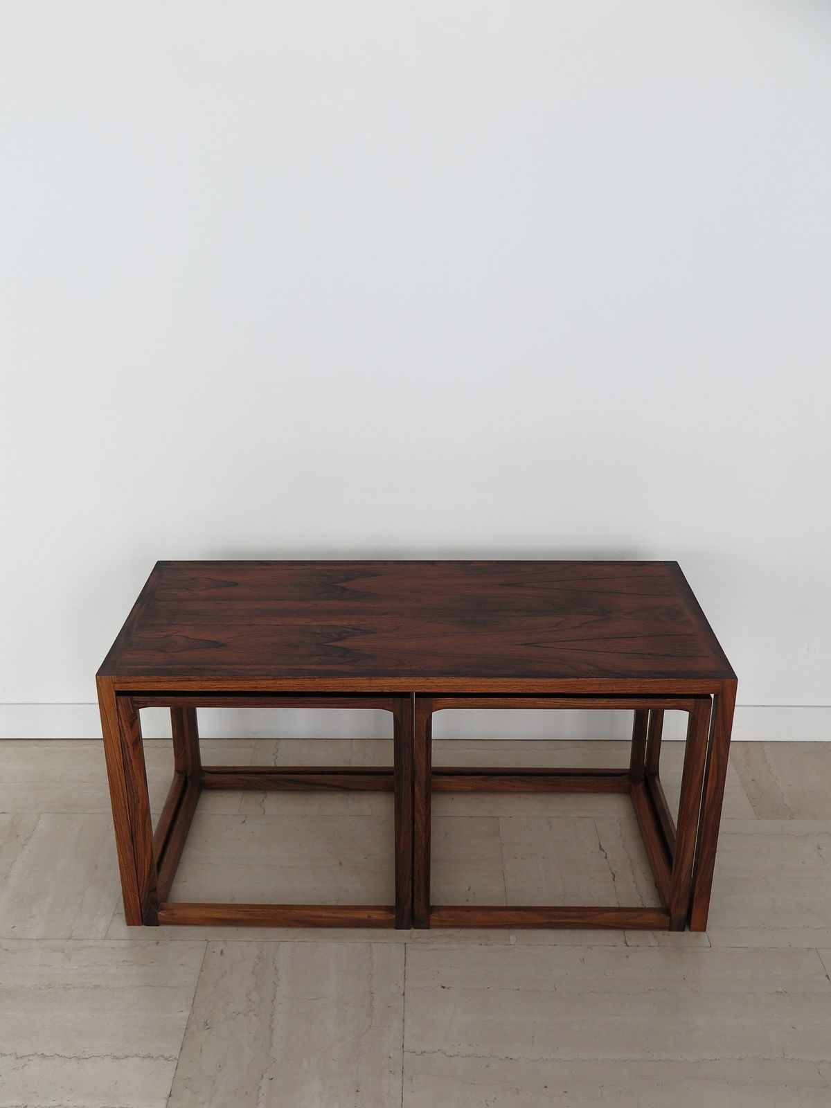 Kai Kristiansen For Aksel Kjersgaard Scandinavian Midcentury Dark Wood Nesting Tables Set, Denmark 1960s photo for sale