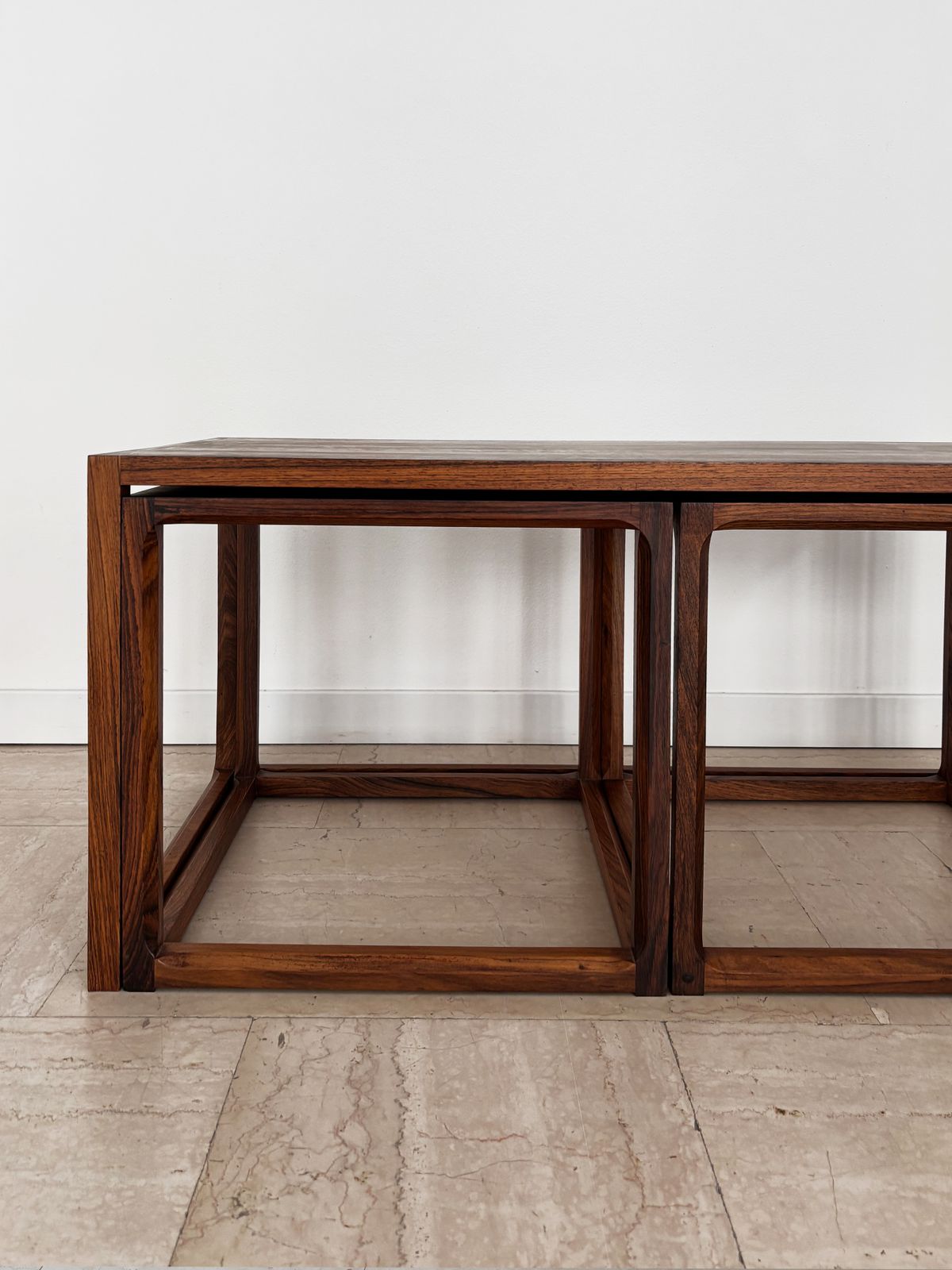 Kai Kristiansen For Aksel Kjersgaard Scandinavian Midcentury Dark Wood Nesting Tables Set, Denmark 1960s photo 4850.0