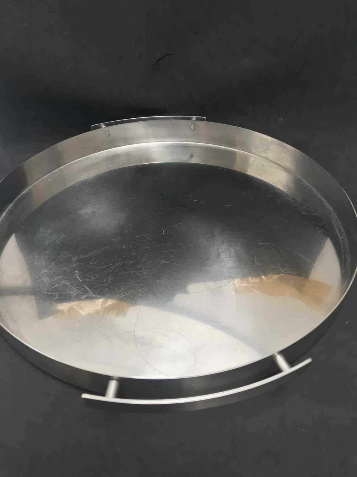 Arne Jacobsen For Stelton Aj Cylinda Line Serving Tray Stainless Steel Scandinavian Design Danish Gift Round Tray Gift For Home Bar Tray photo vinterior