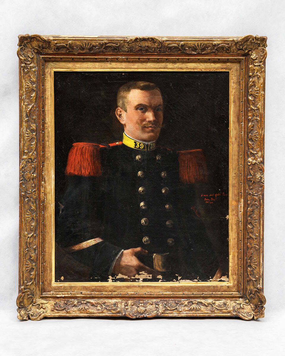 Olieverf Portret Van Een Jonge Franse Soldaat, 1900 photo 1380.0