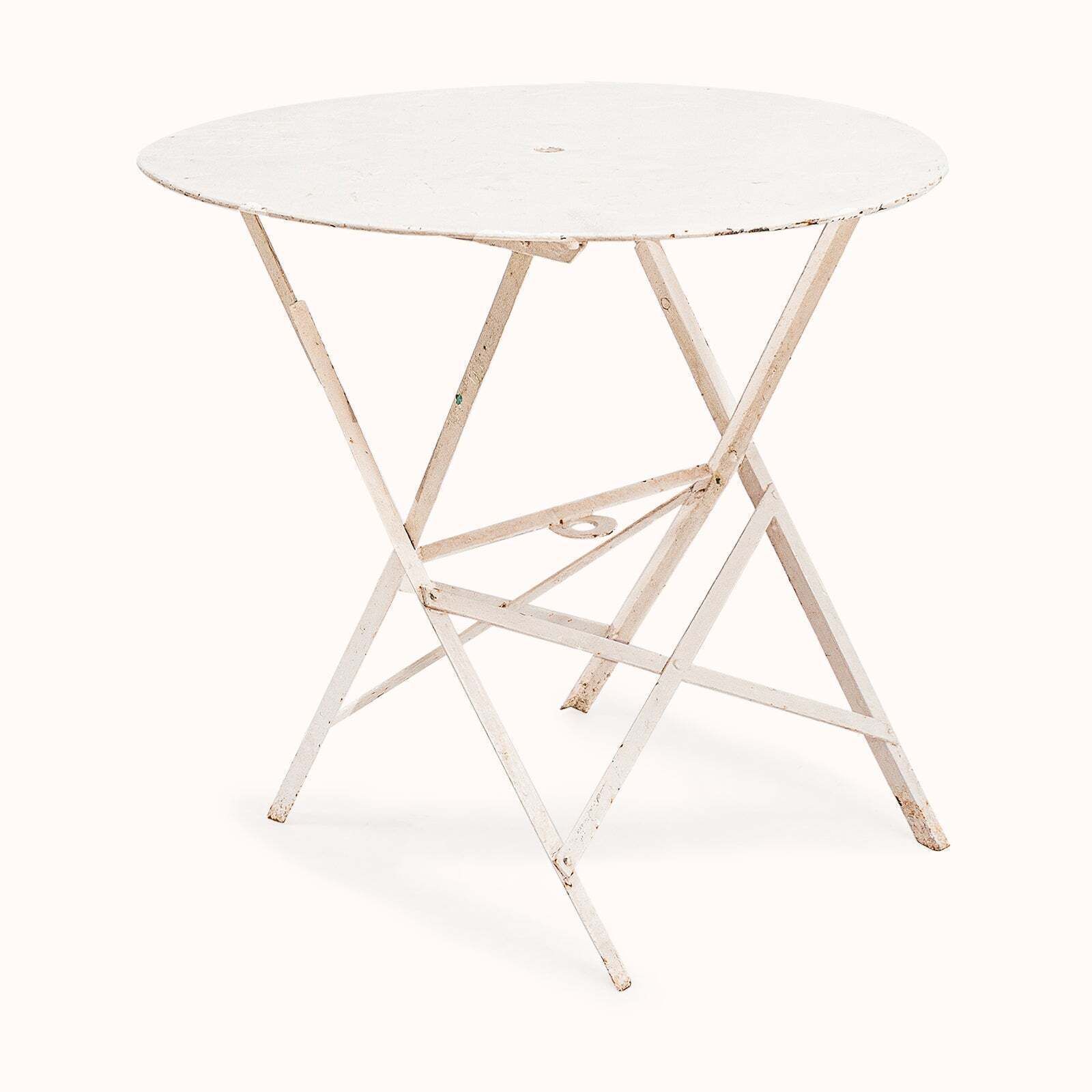 Vintage Frans Rond Inklapbaar Ijzeren Tafel