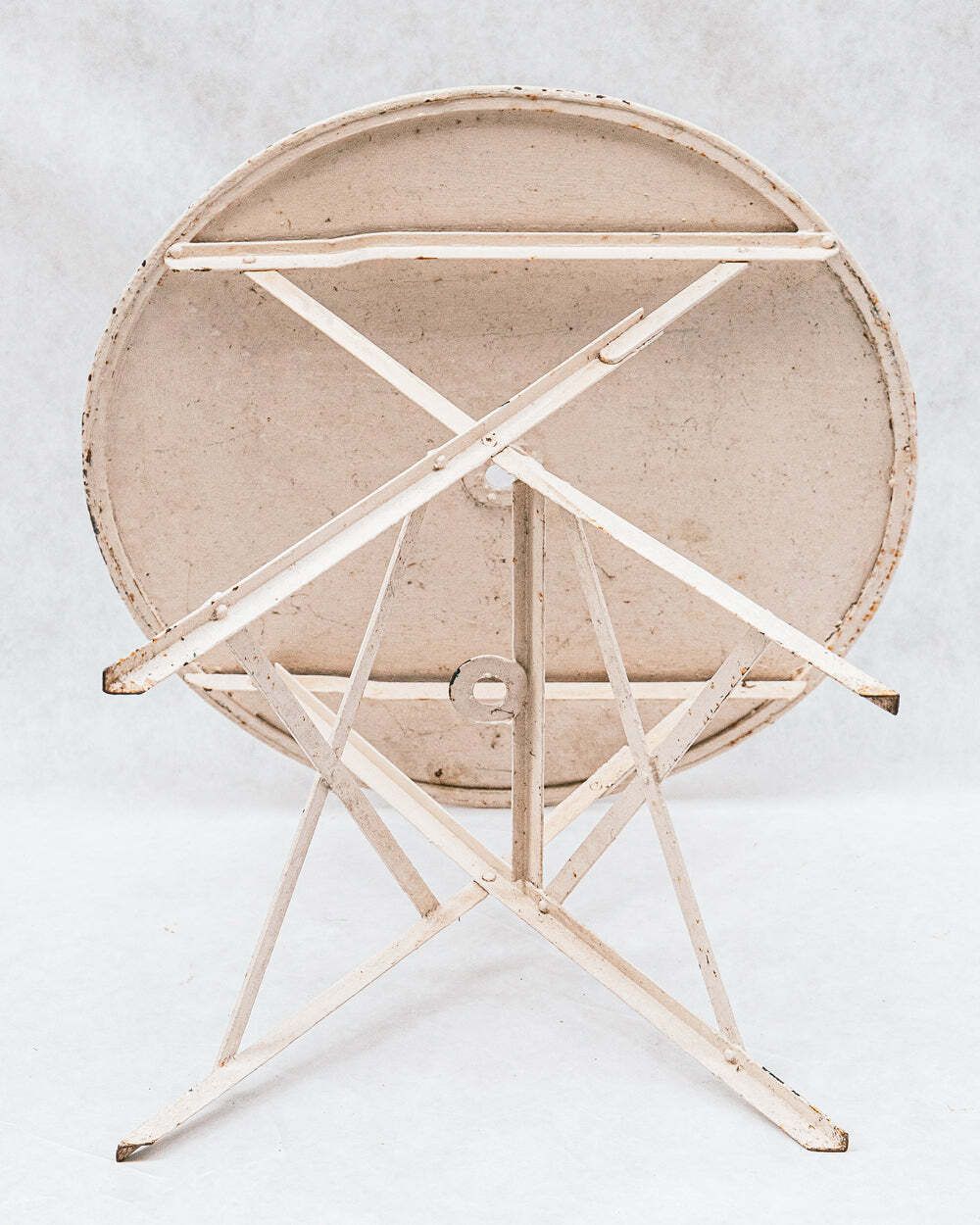 Vintage French Round Iron Folding Table photo for sale