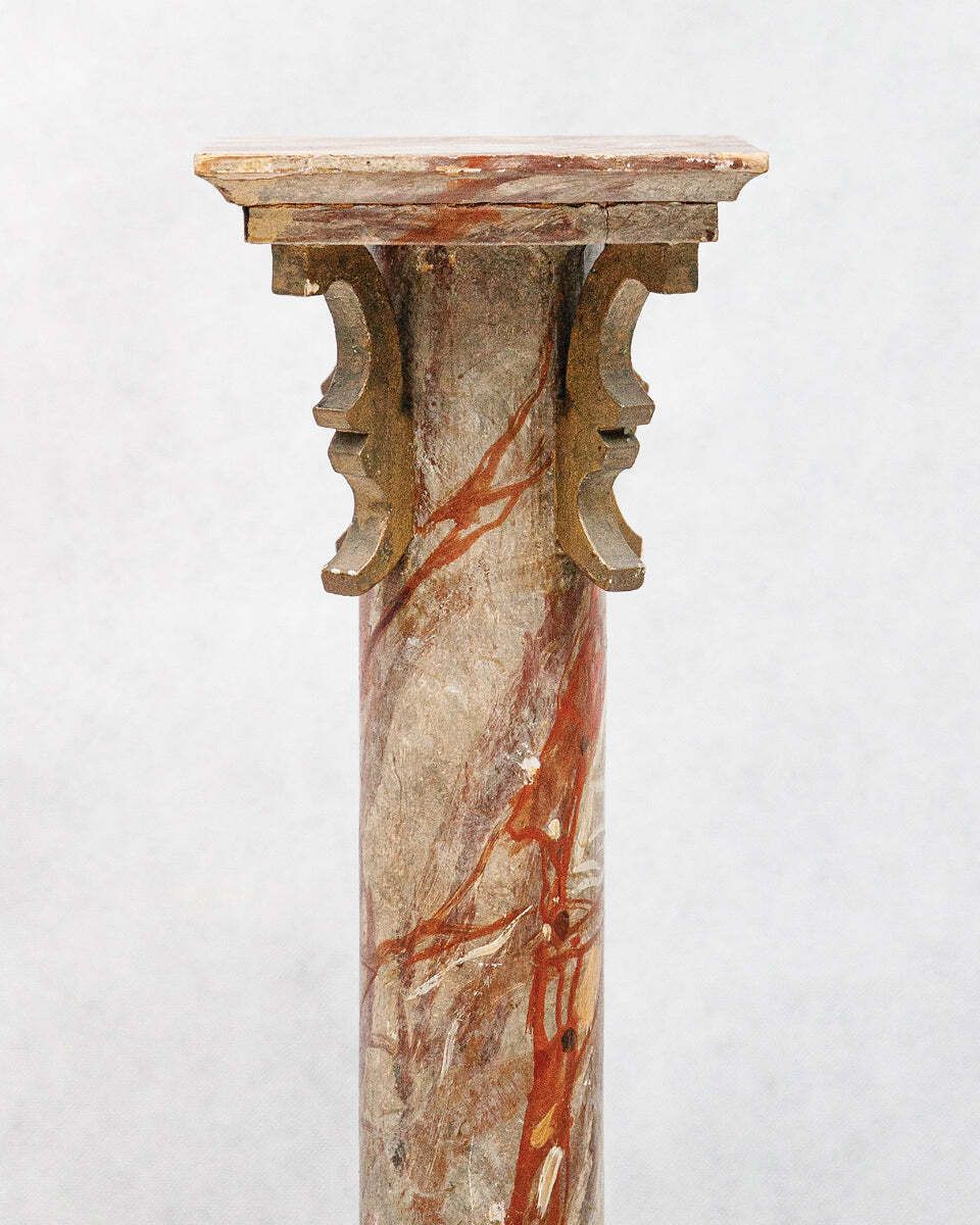 Small 19th C Faux Marble Pedestal Column photo furniture