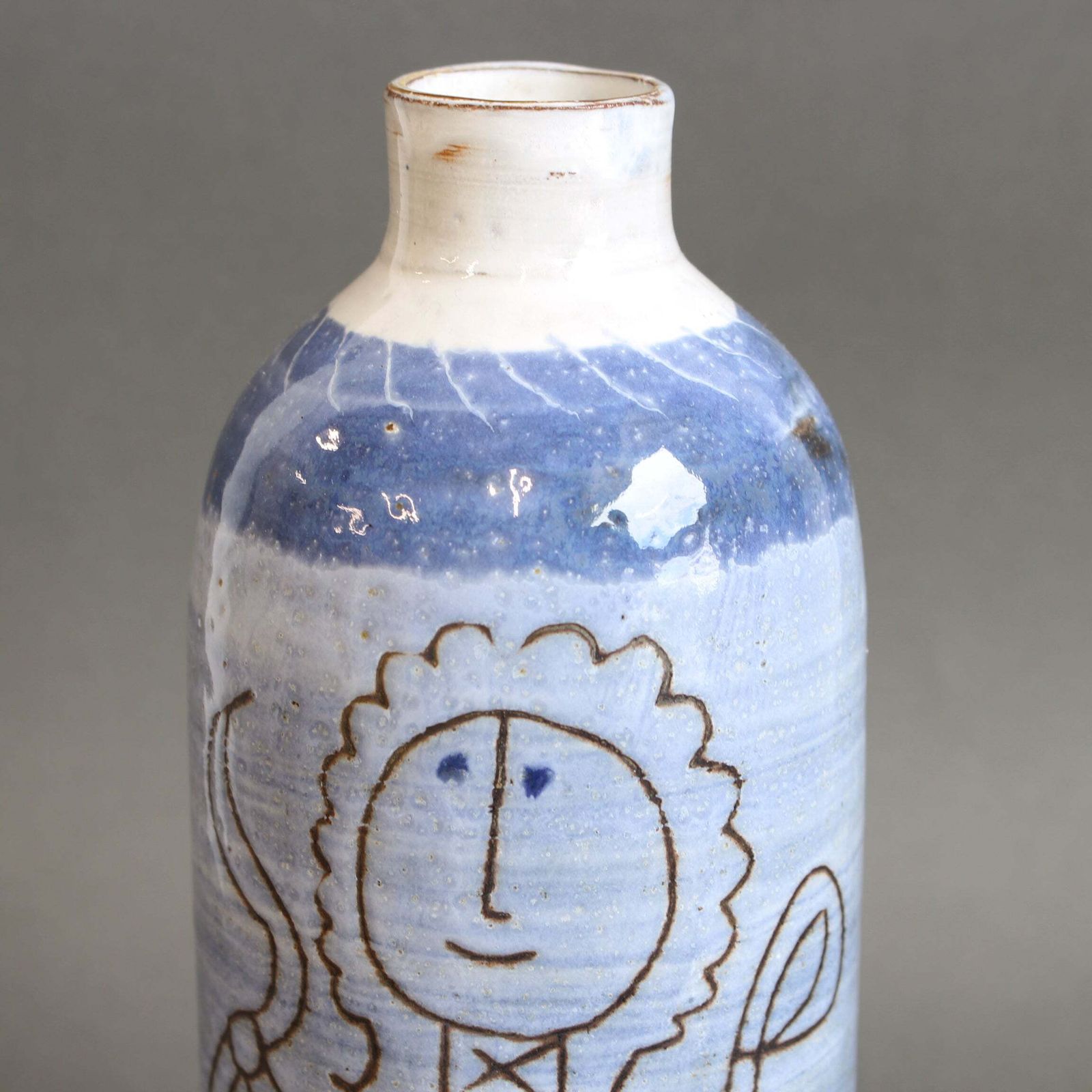 Mid Century French Ceramic Vase By Michel Barbier (Circa 1960s) photo vintage