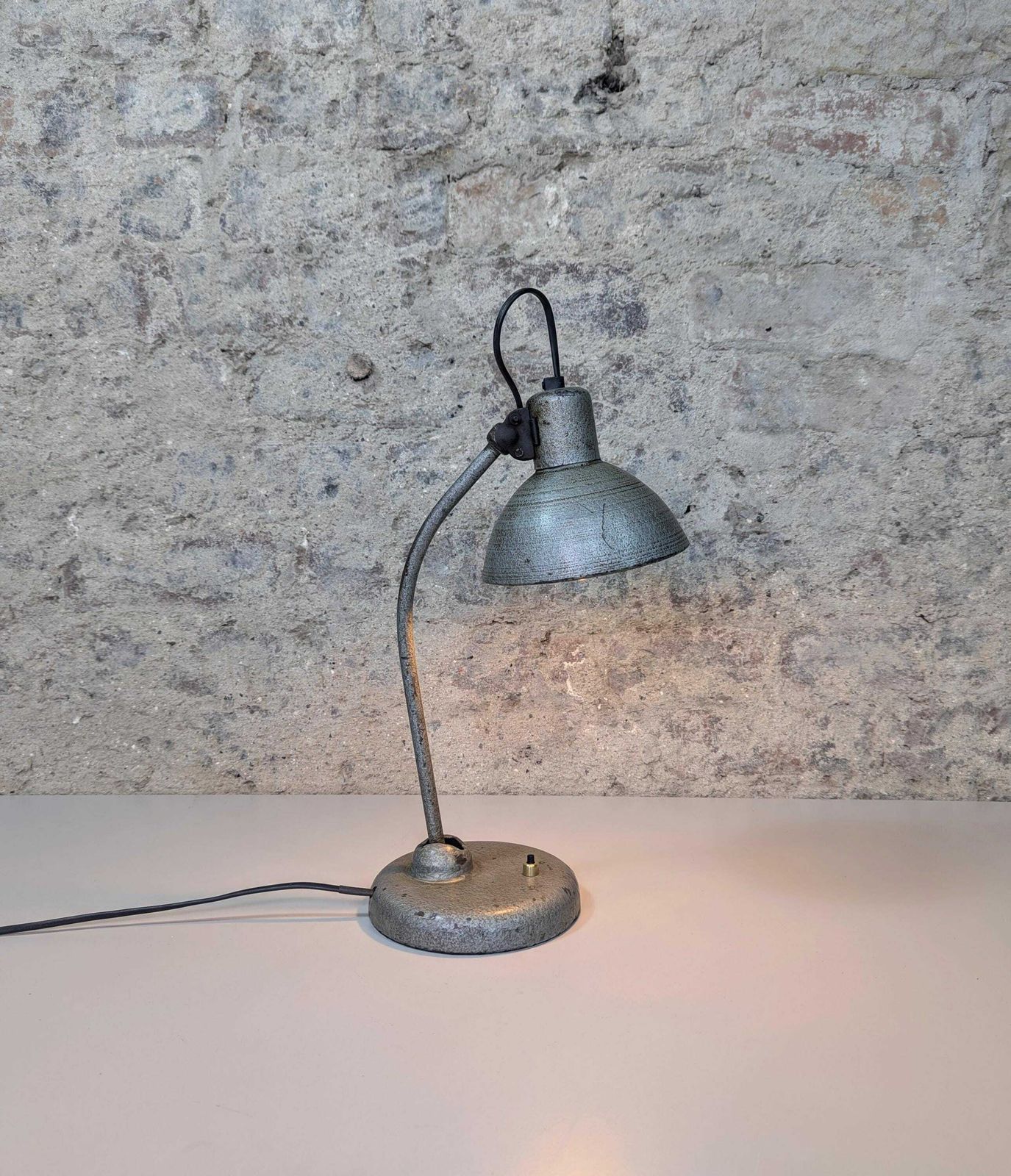 Vintage Metal Desk Lamp, Made In Poland, 1960s