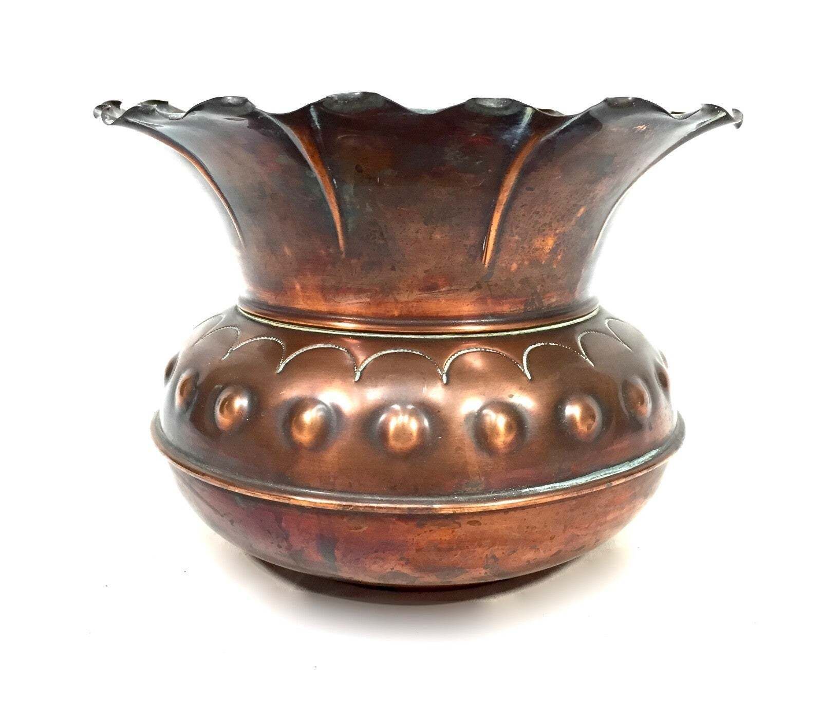 Antique Art Nouveau Copper Planter / Plant Pot / Jardiniere / Arts & Crafts