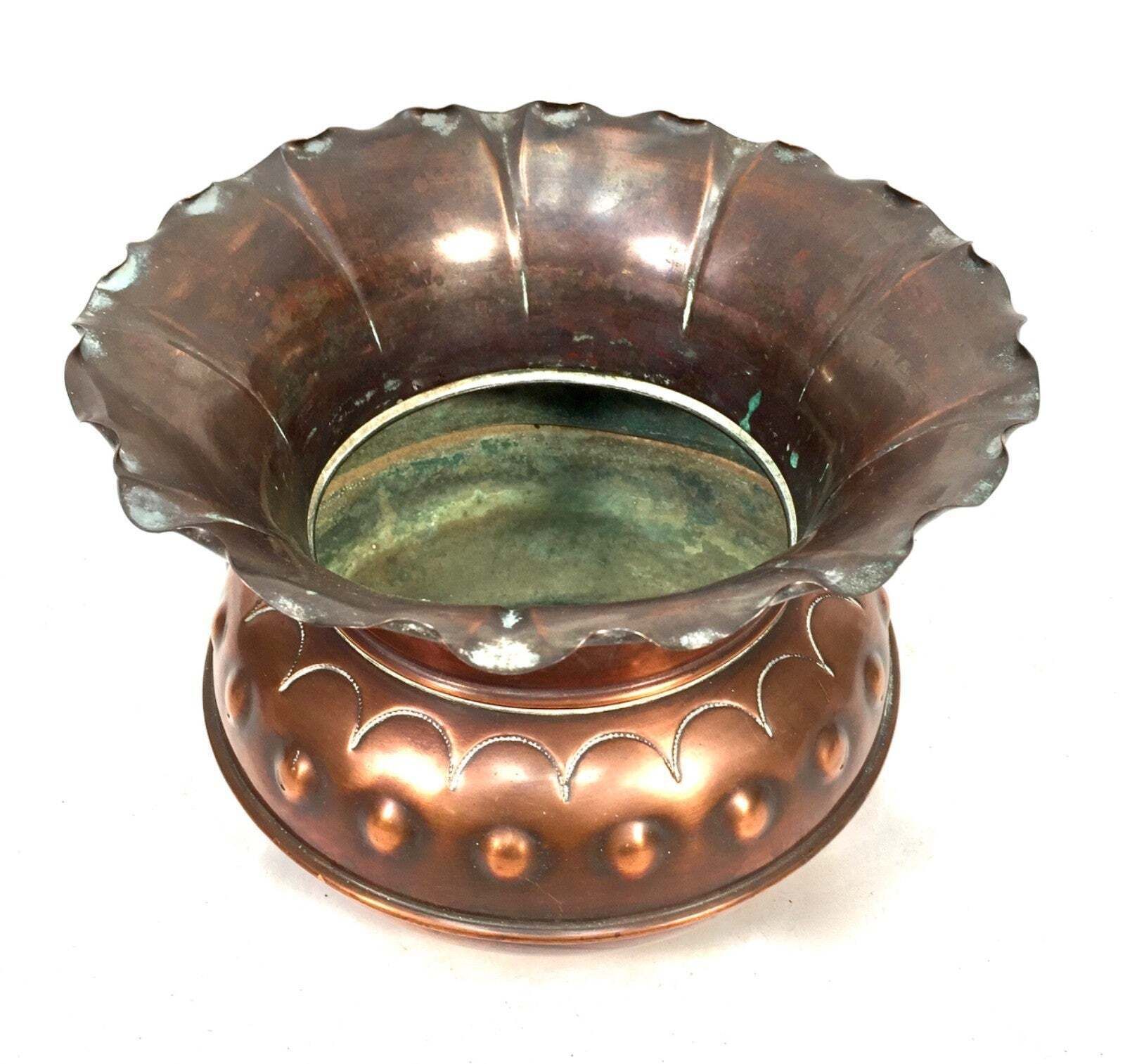 Antique Art Nouveau Copper Planter / Plant Pot / Jardiniere / Arts & Crafts photo 75.0