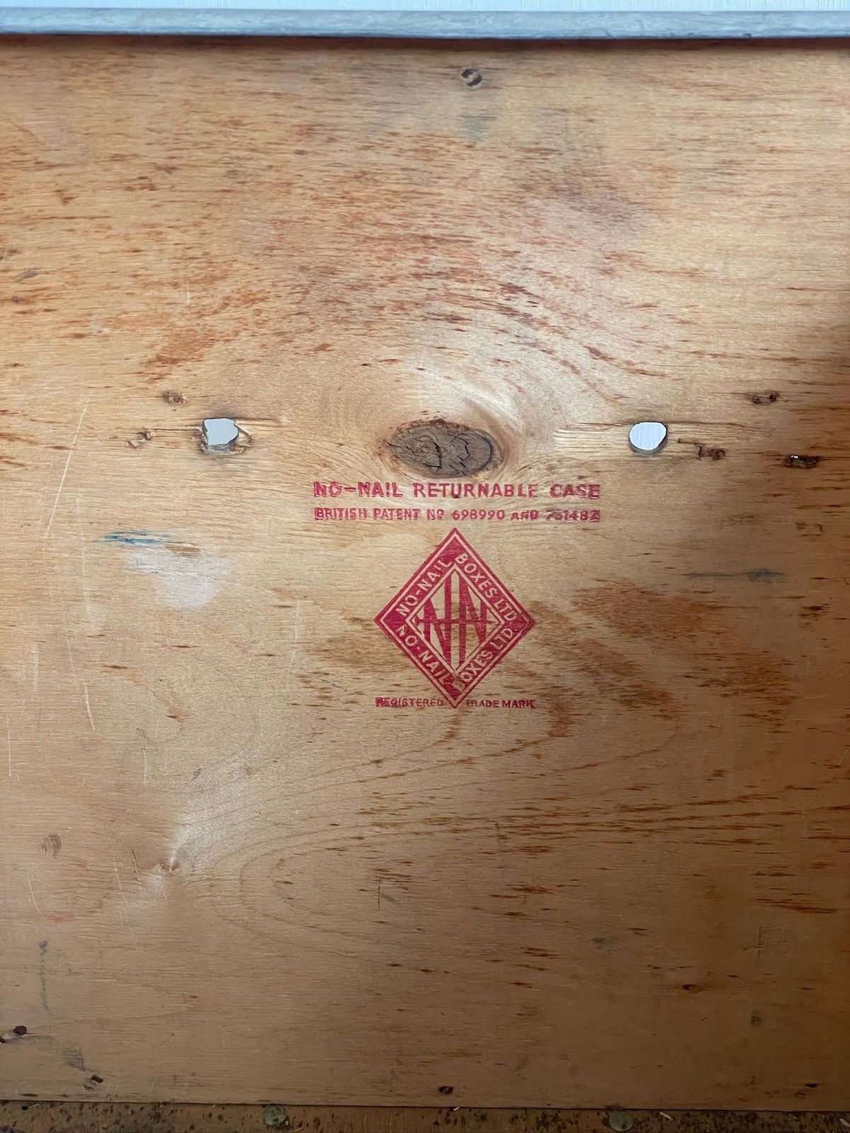 Vintage No Nail Boxes Industrial Packing Storage Crate Case Thomas Smith & Sons Croydon Stamp photo vintage