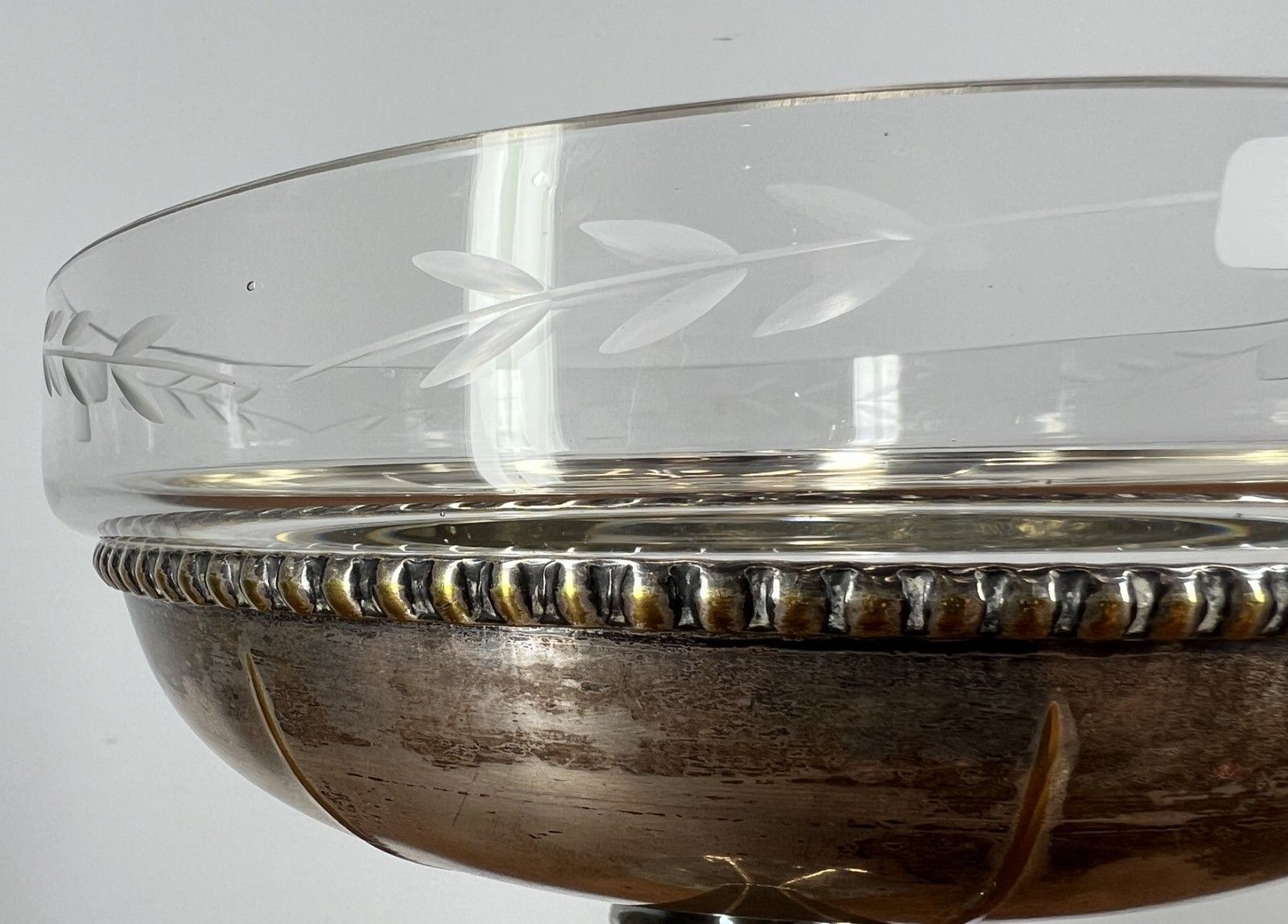 Tazza Compote Dish Vintage French Silver Plated Glass – Lot 4023 photo for sale