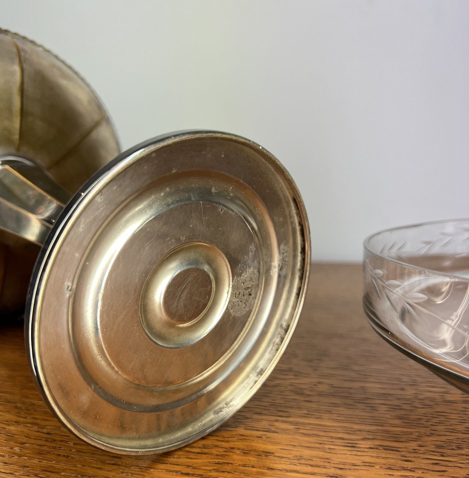 199.0 Tazza Compote Dish Vintage French Silver Plated Glass – Lot 4023 photo